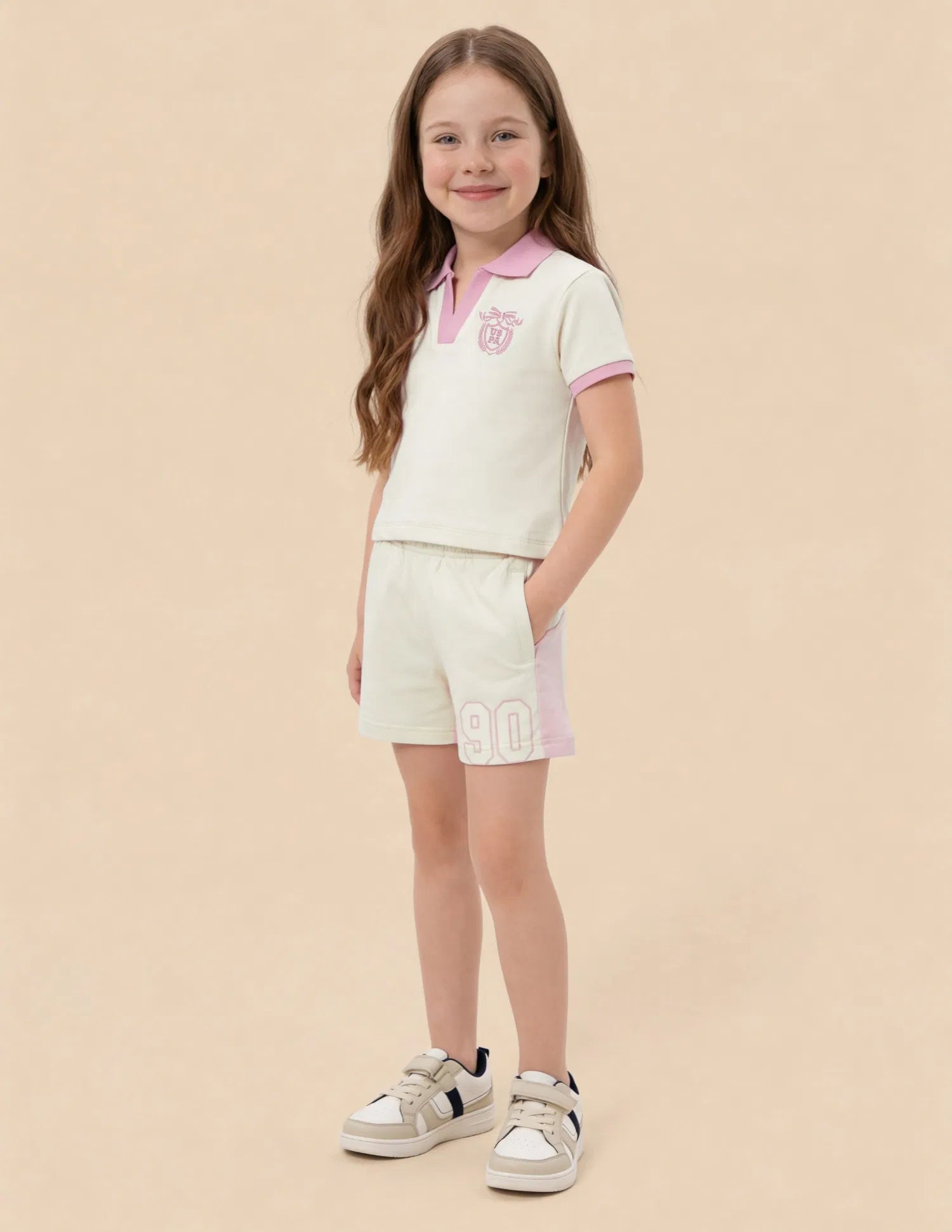 Girls Off White Cotton Solid Regular Fit Top