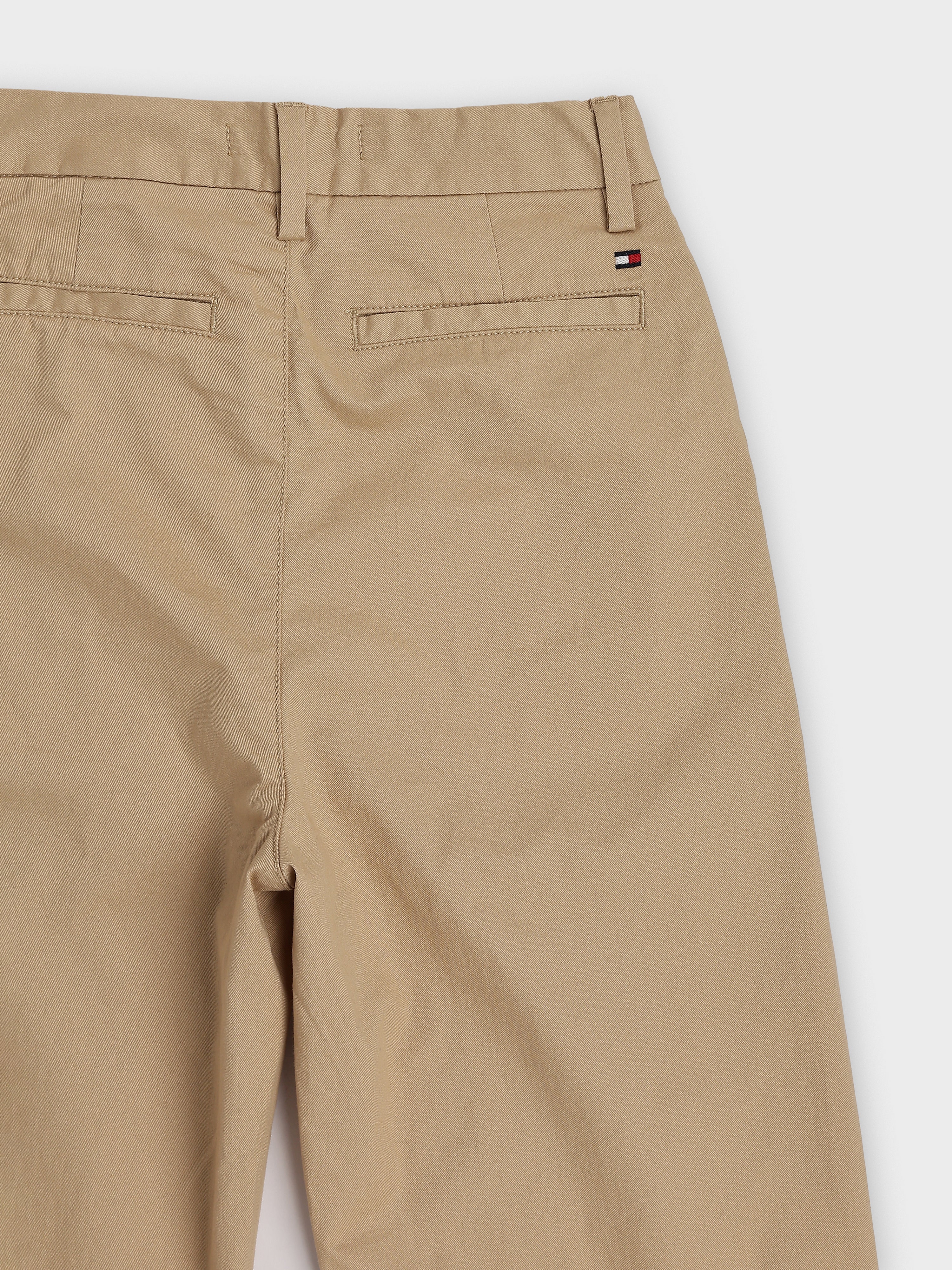 Girls Beige Cotton Blend Straight Casual Bottom