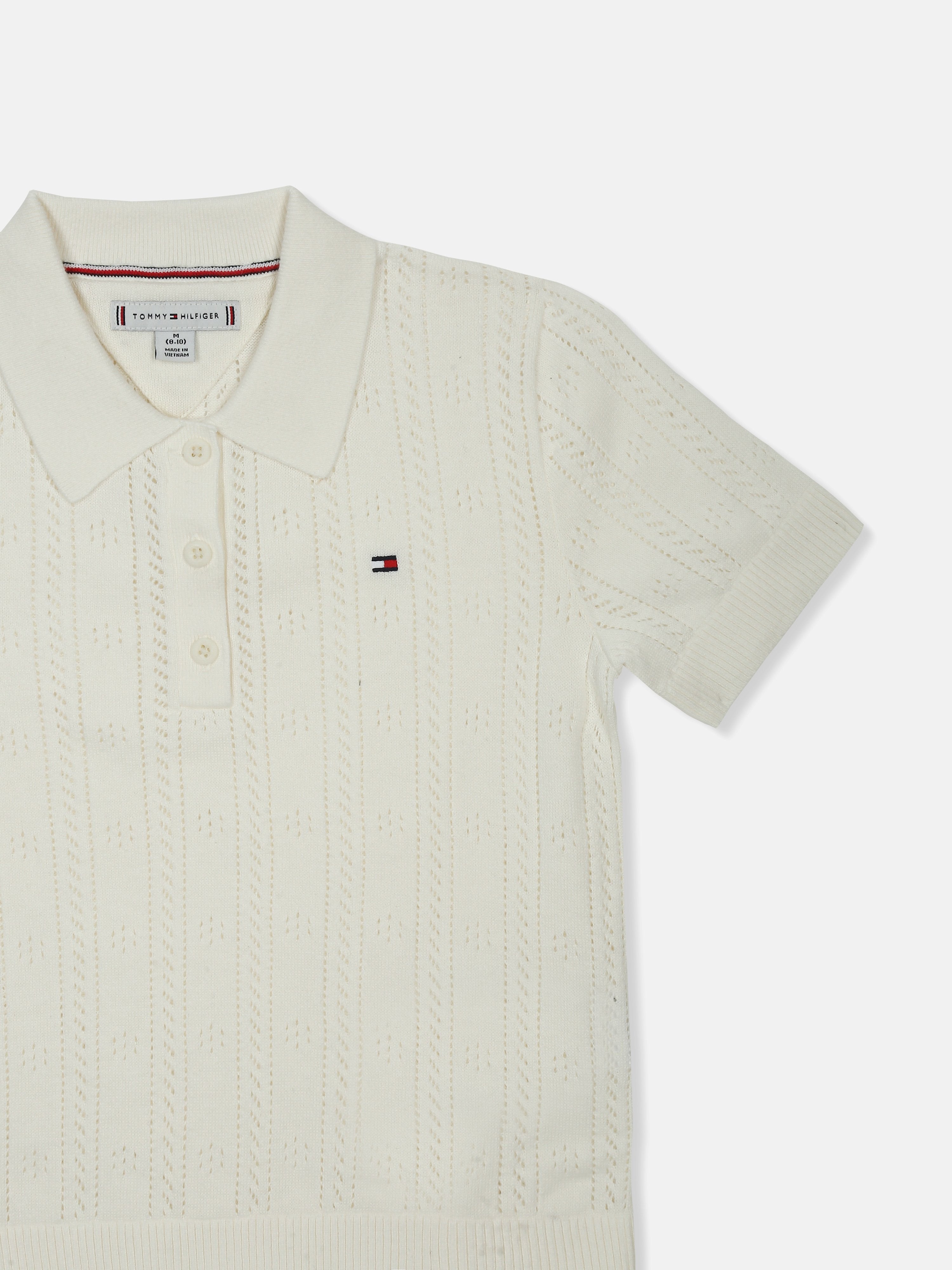 Pointelle Knit Sweater for Girls Off White