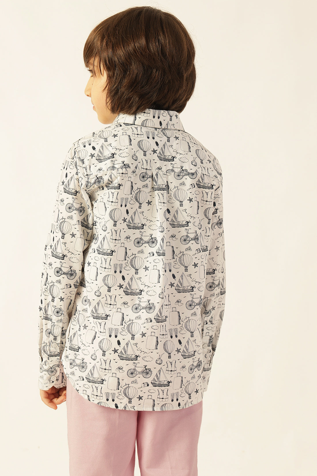 Boys Multi Color Abstract Cotton Shirt