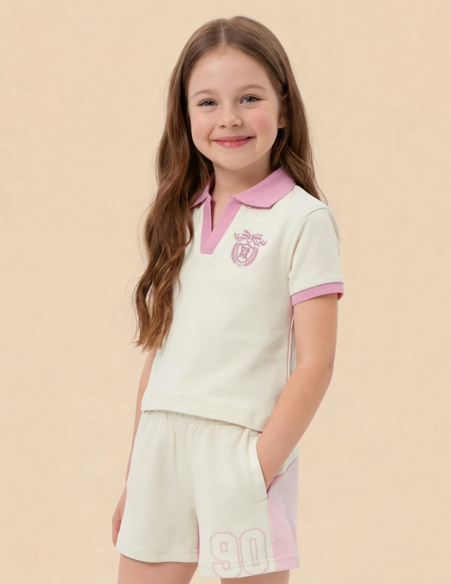 Girls Off White Cotton Solid Regular Fit Top