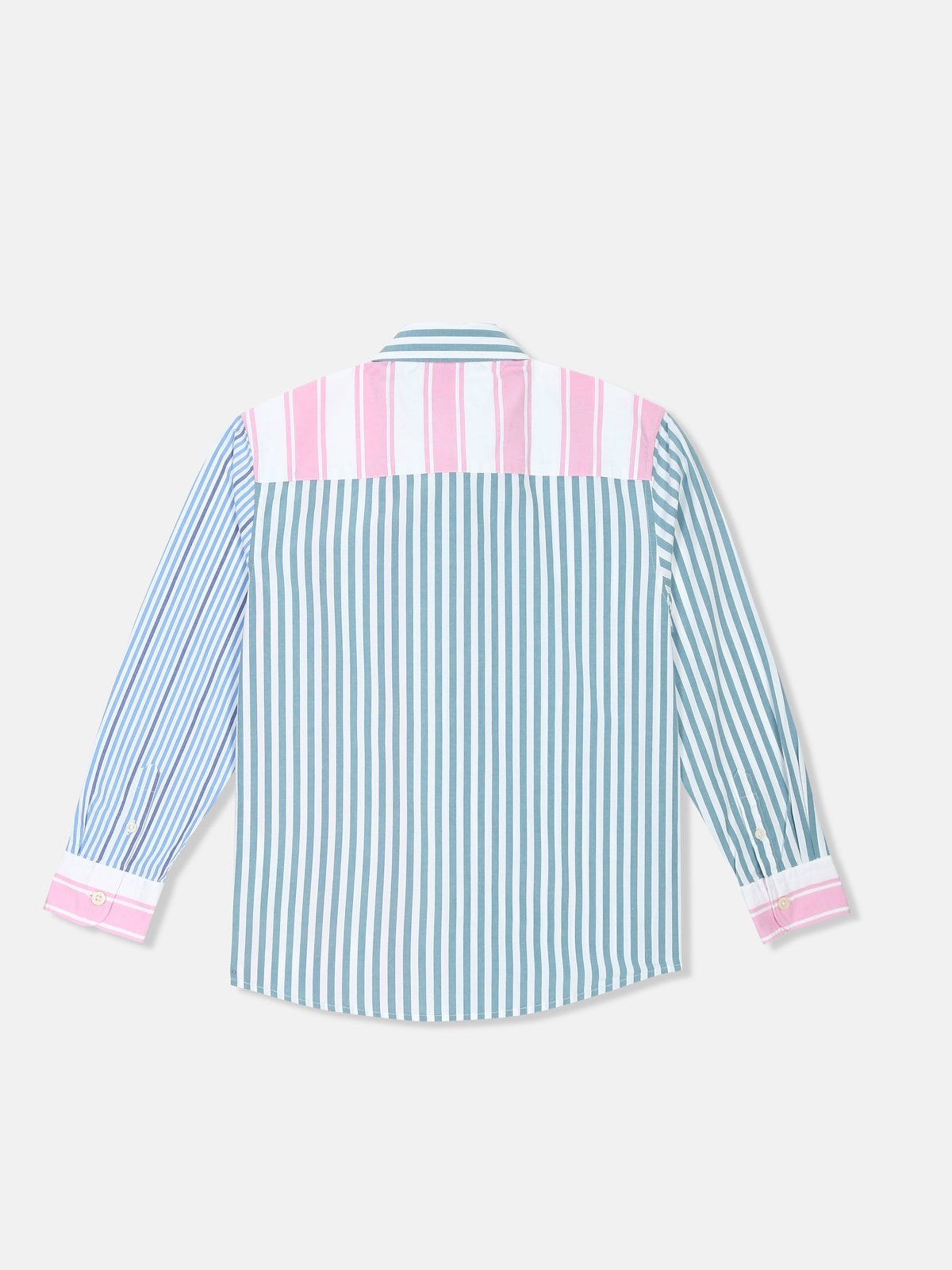 Colorblock Blue Cotton Regular Fit Shirt for Boys