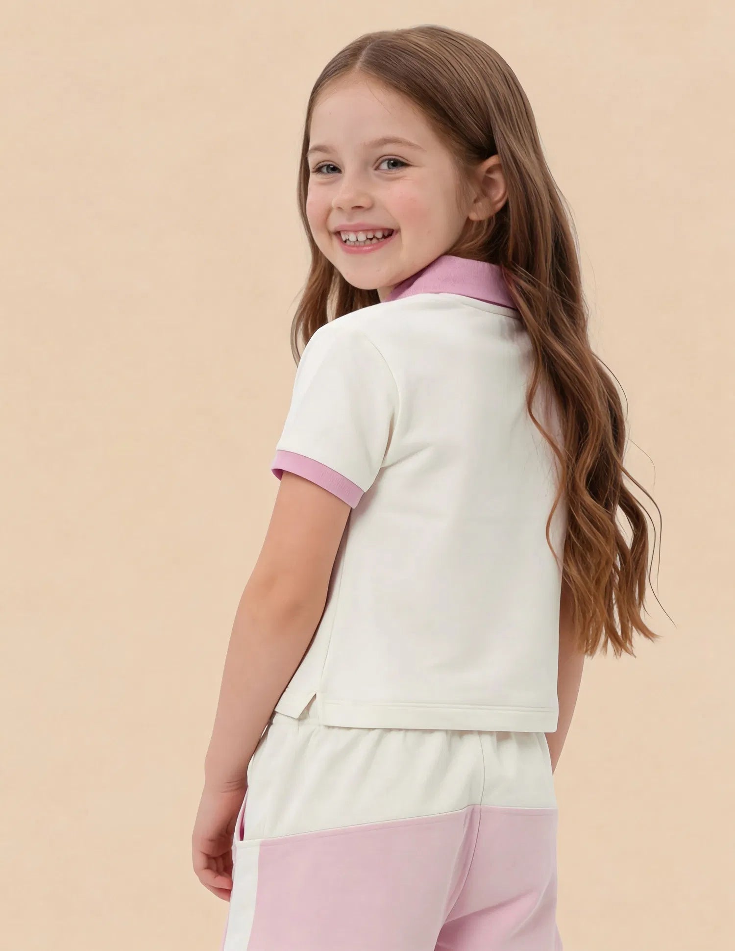 Girls Off White Cotton Solid Regular Fit Top