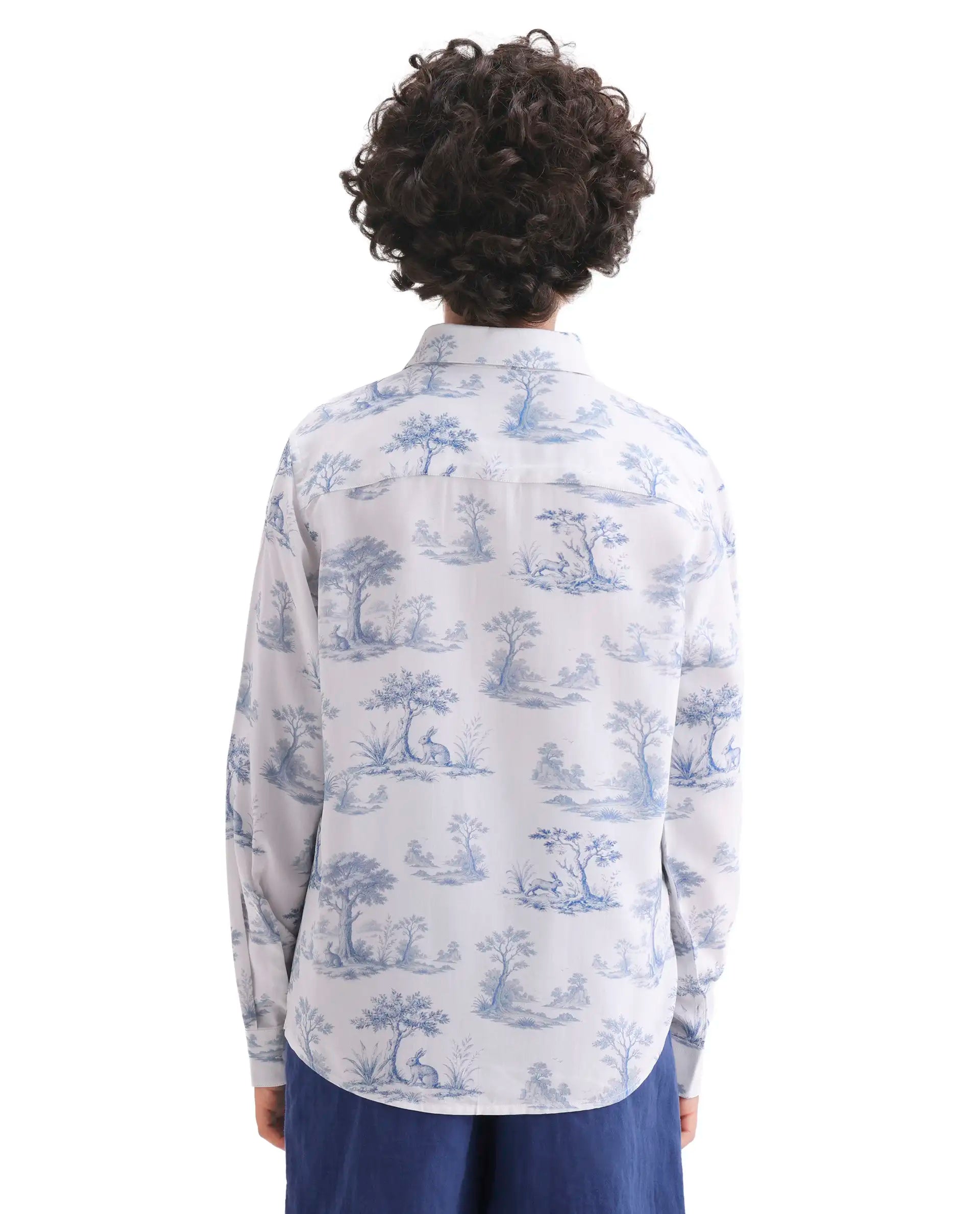 Rare Ones Boys Blue Viscose Regular Fit Casual Shirt