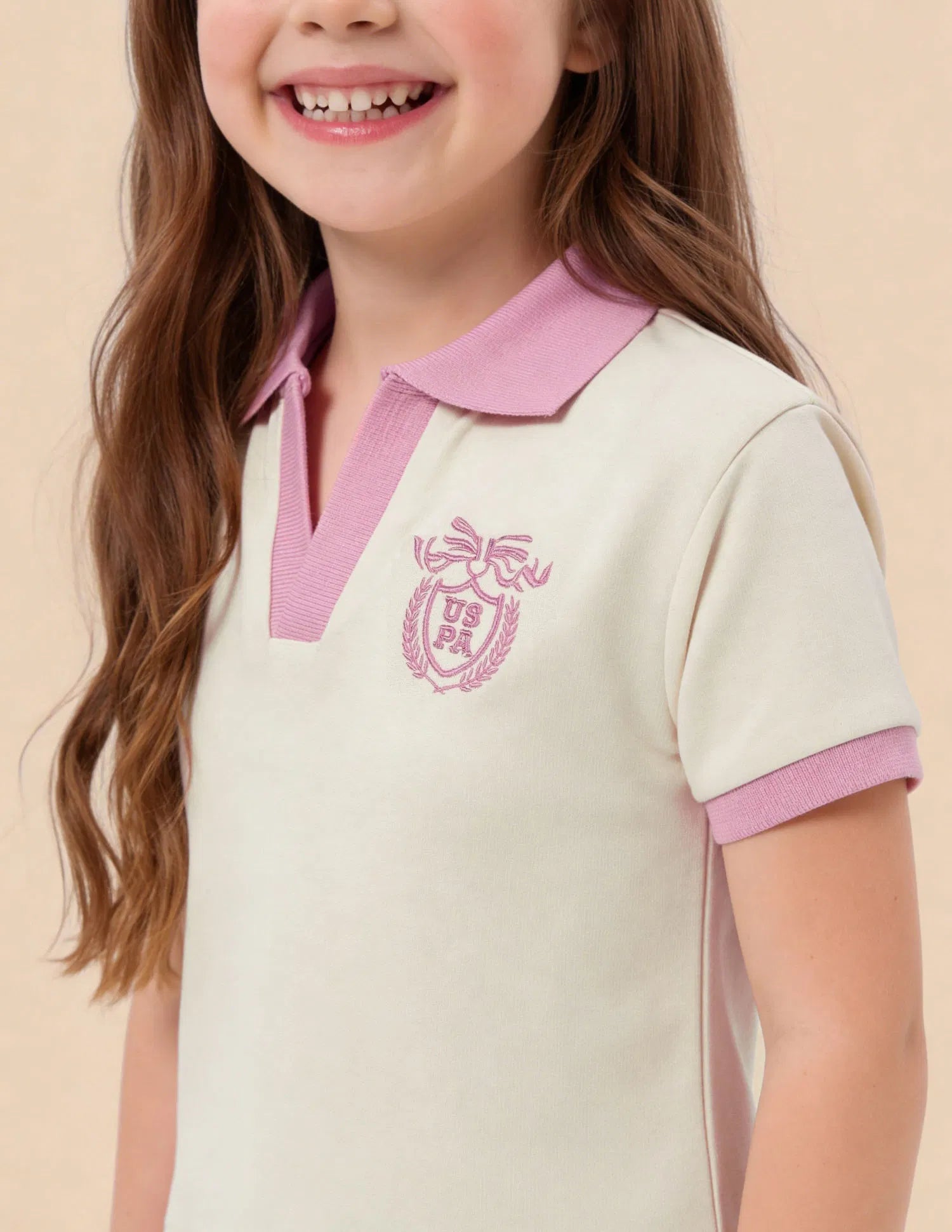 Girls Off White Cotton Solid Regular Fit Top