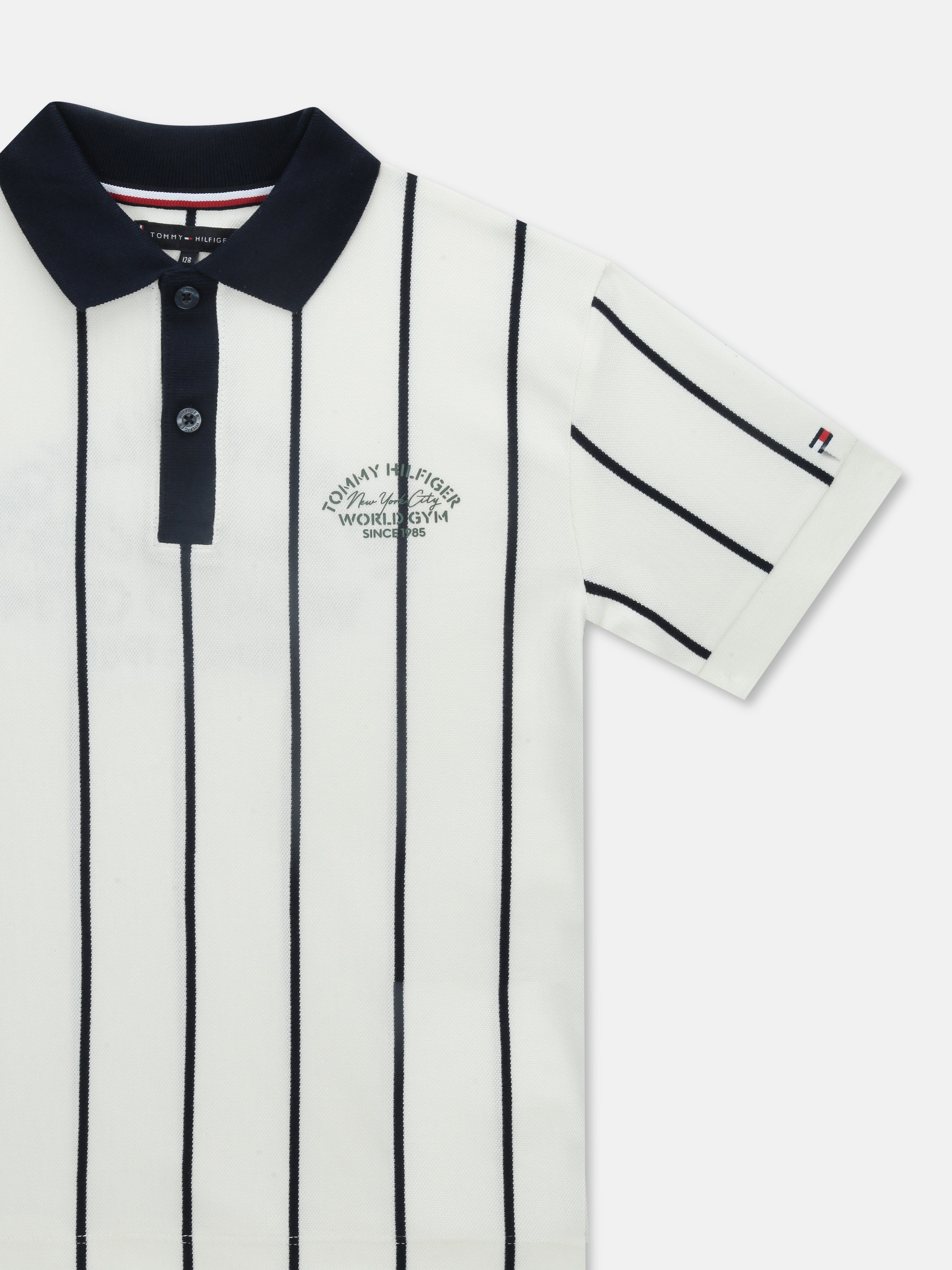 Boys White Solid Polo Knit T-Shirt