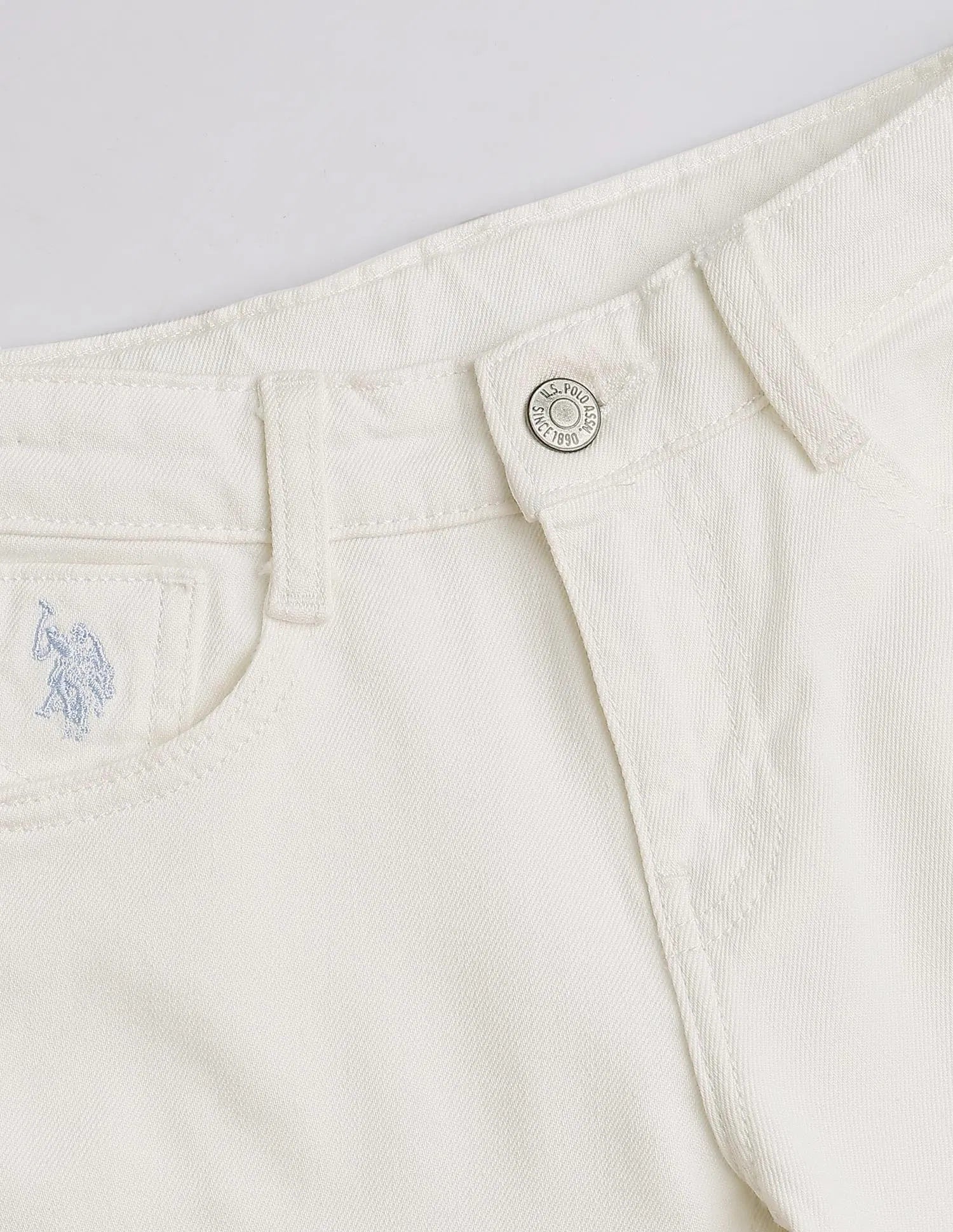 Boys White Cotton Mid Rise Relaxed Fit Jeans