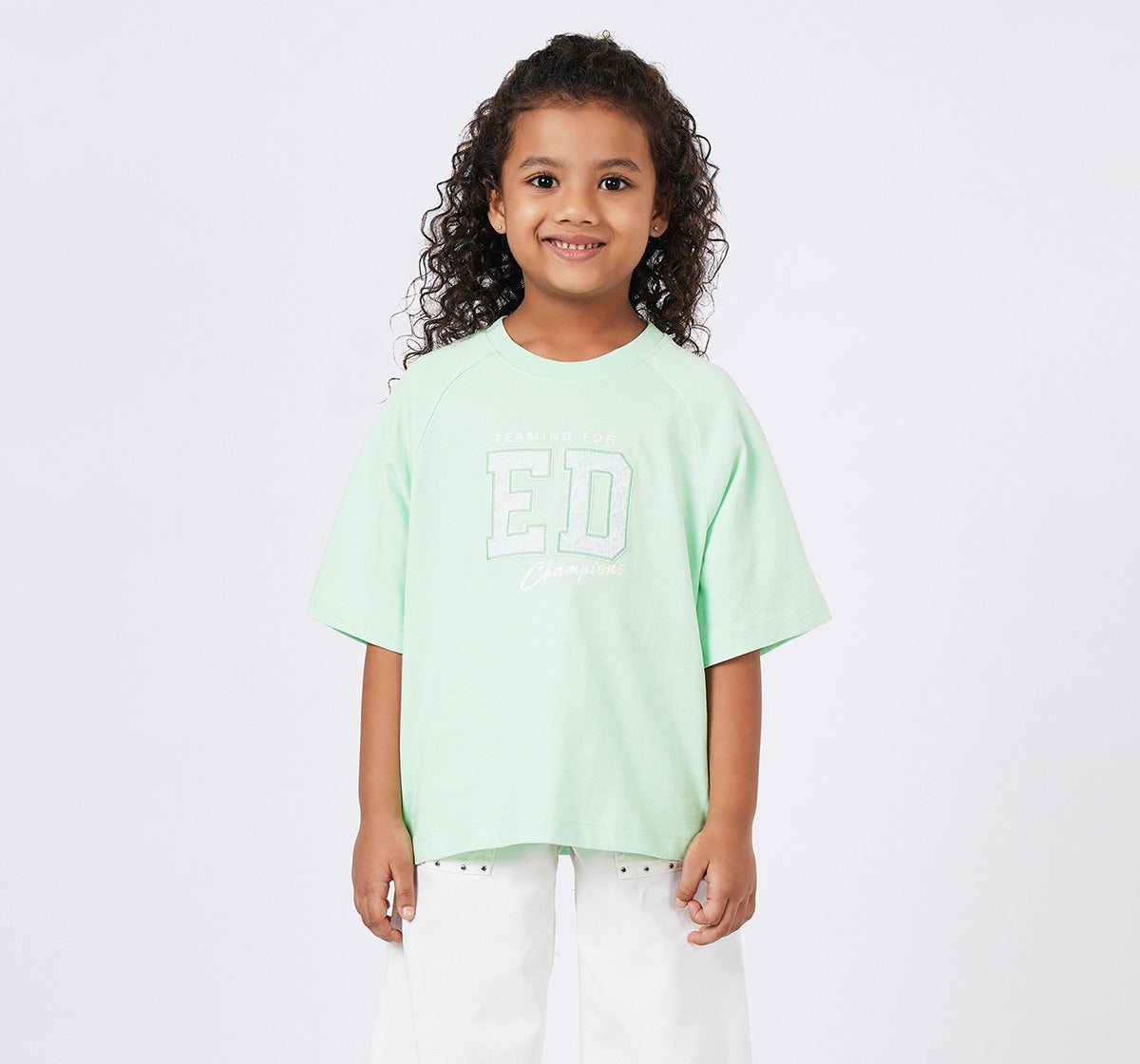 Anti Fit T Shirt with Print Green