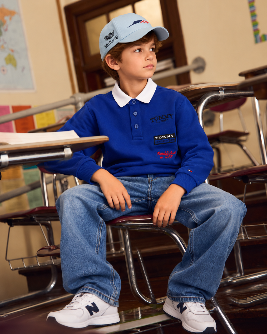 Boys Embroidered Logo Regular Fit Polo T-Shirt Majesty Blue