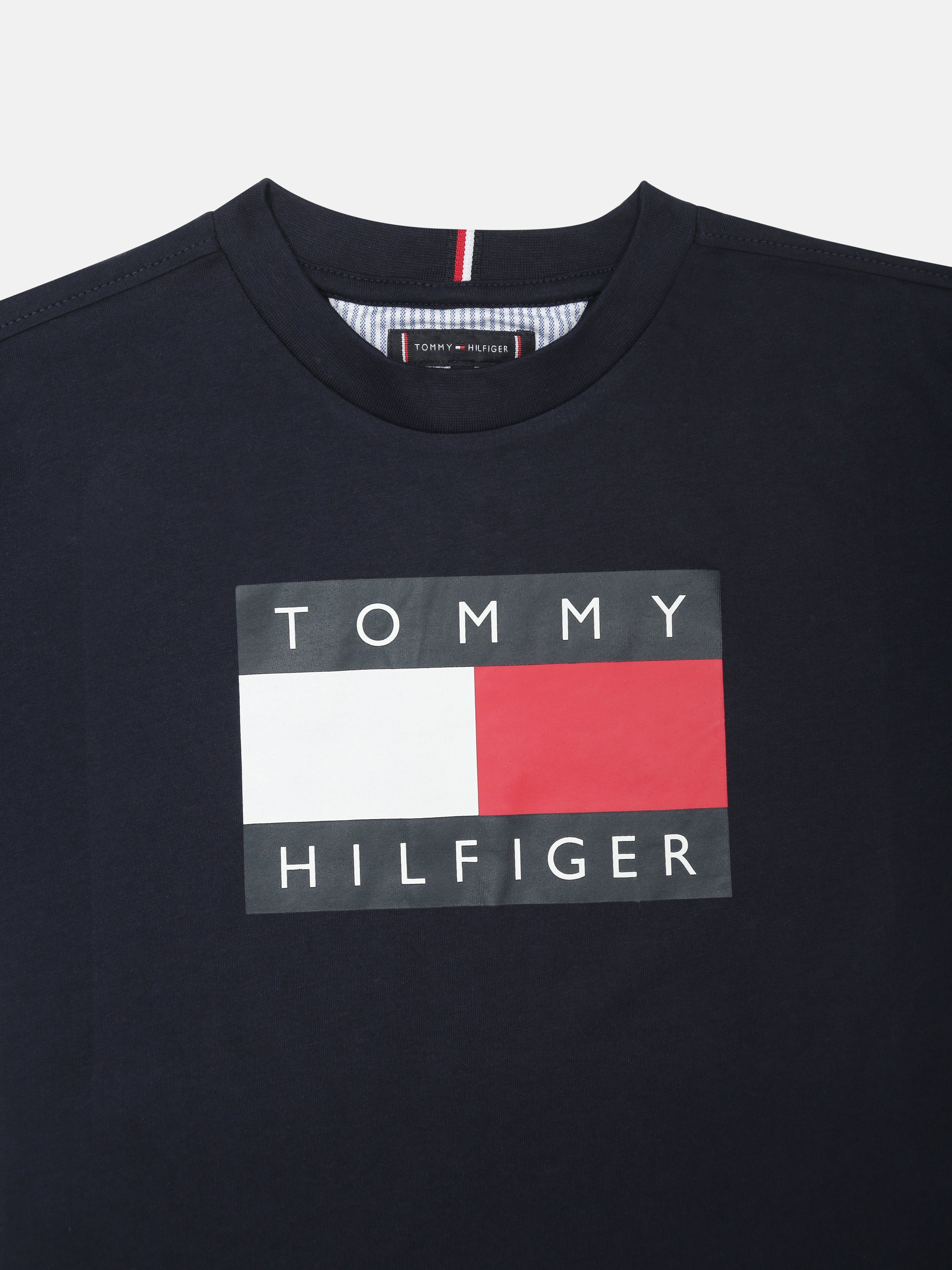 Boys Dark Night Navy Logo Cotton Regular Fit T-Shirt