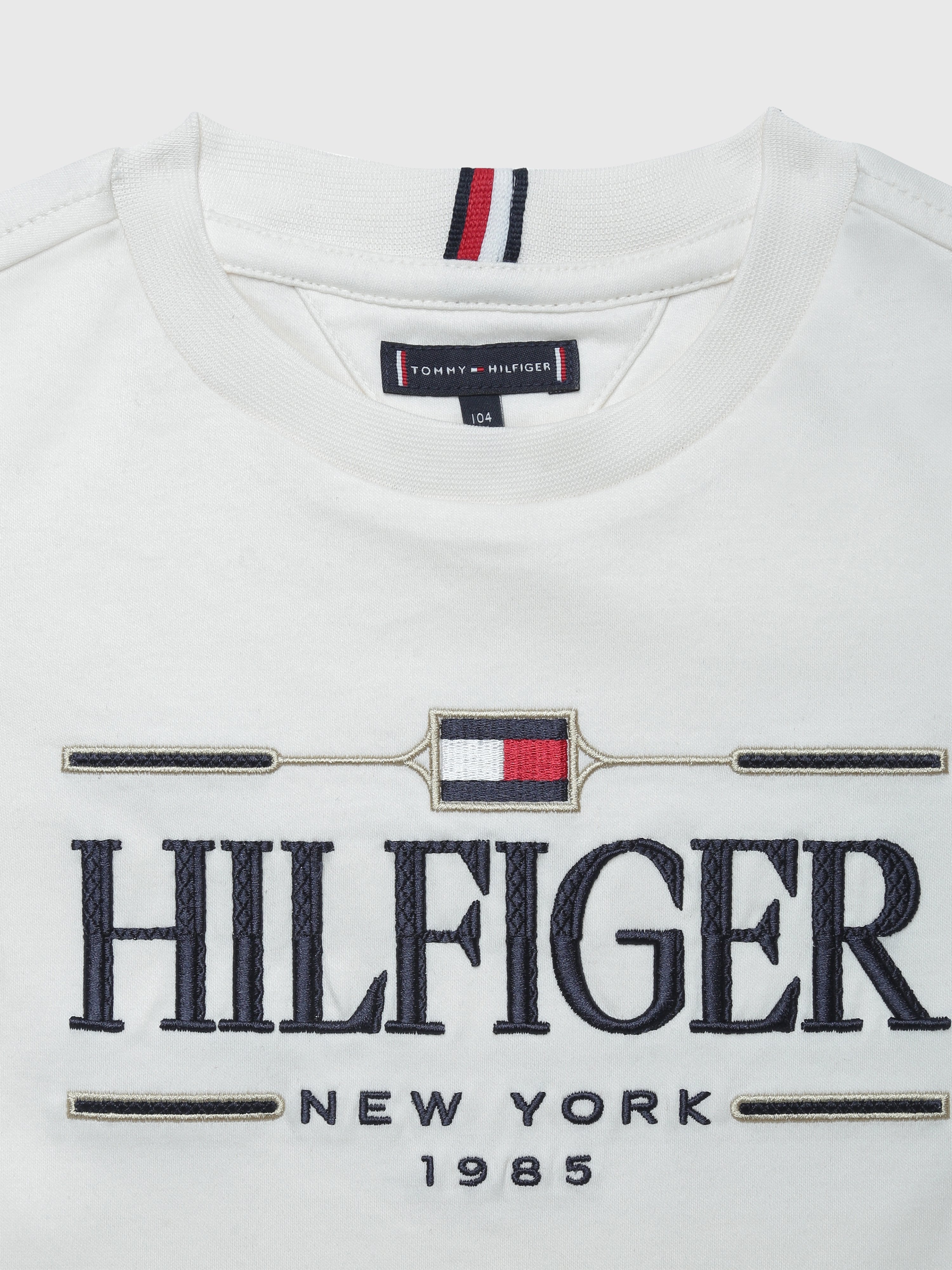 Boys Ancient White Logo Cotton Regular Fit T-Shirt