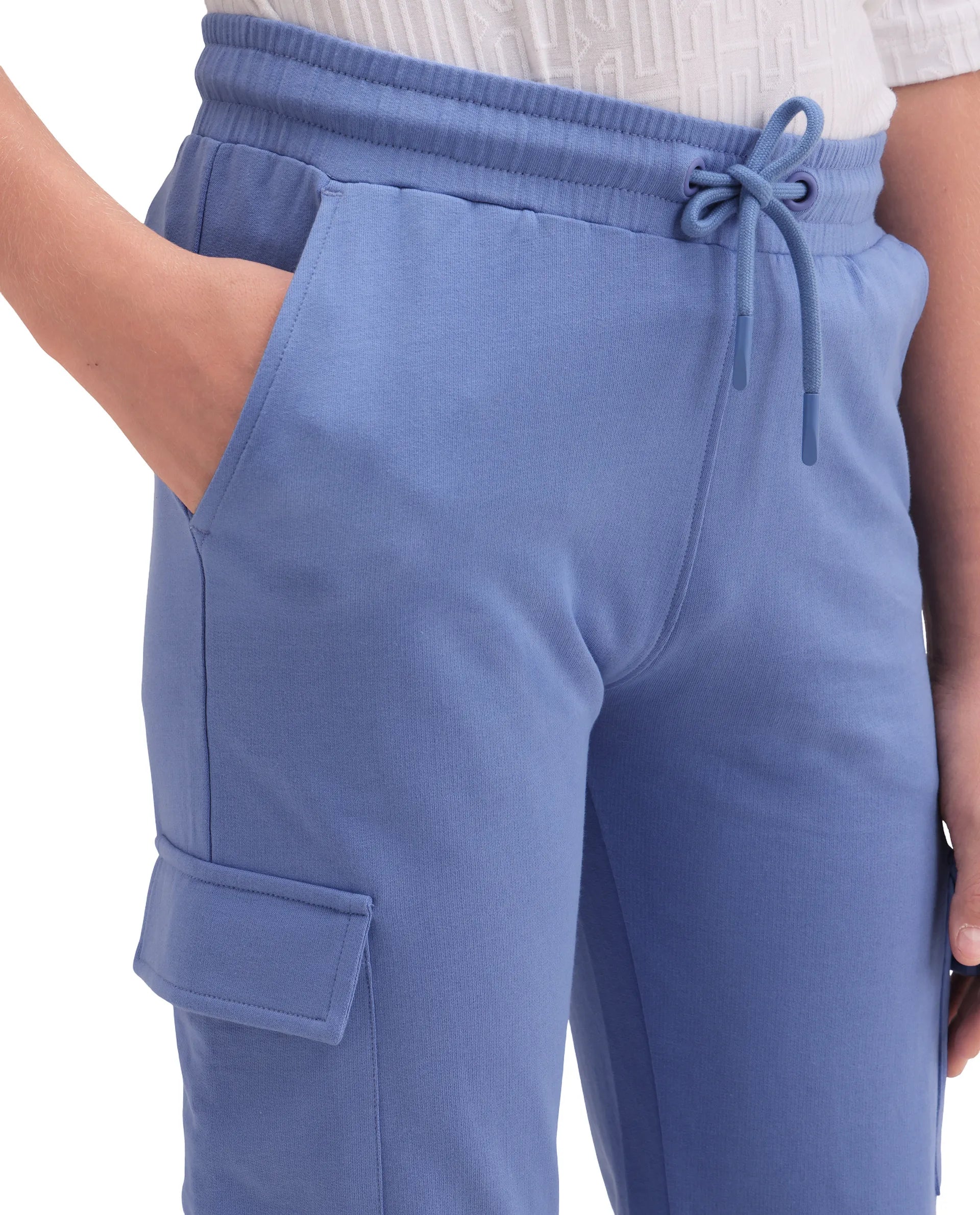 Rare Ones Boys Purple Cargo Fit Cotton Track Pant