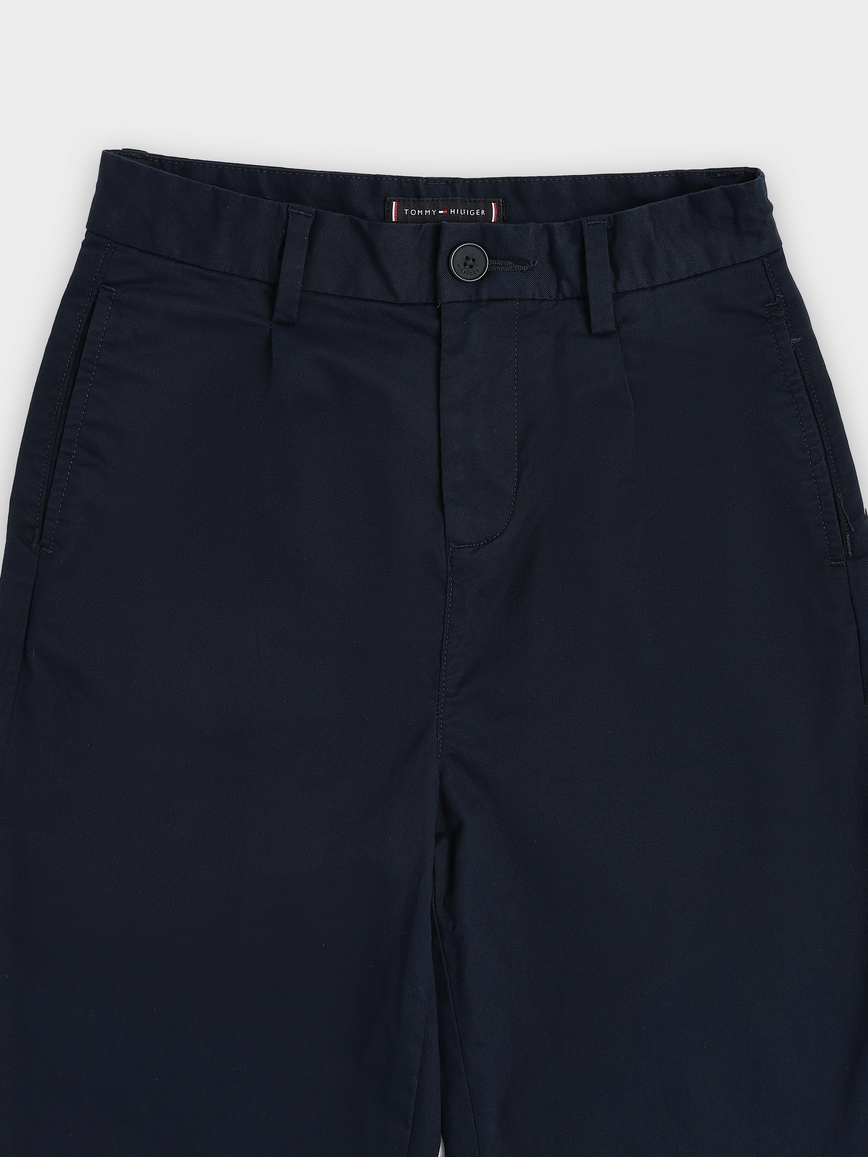 Girls Blue Cotton Blend Straight Casual Bottom