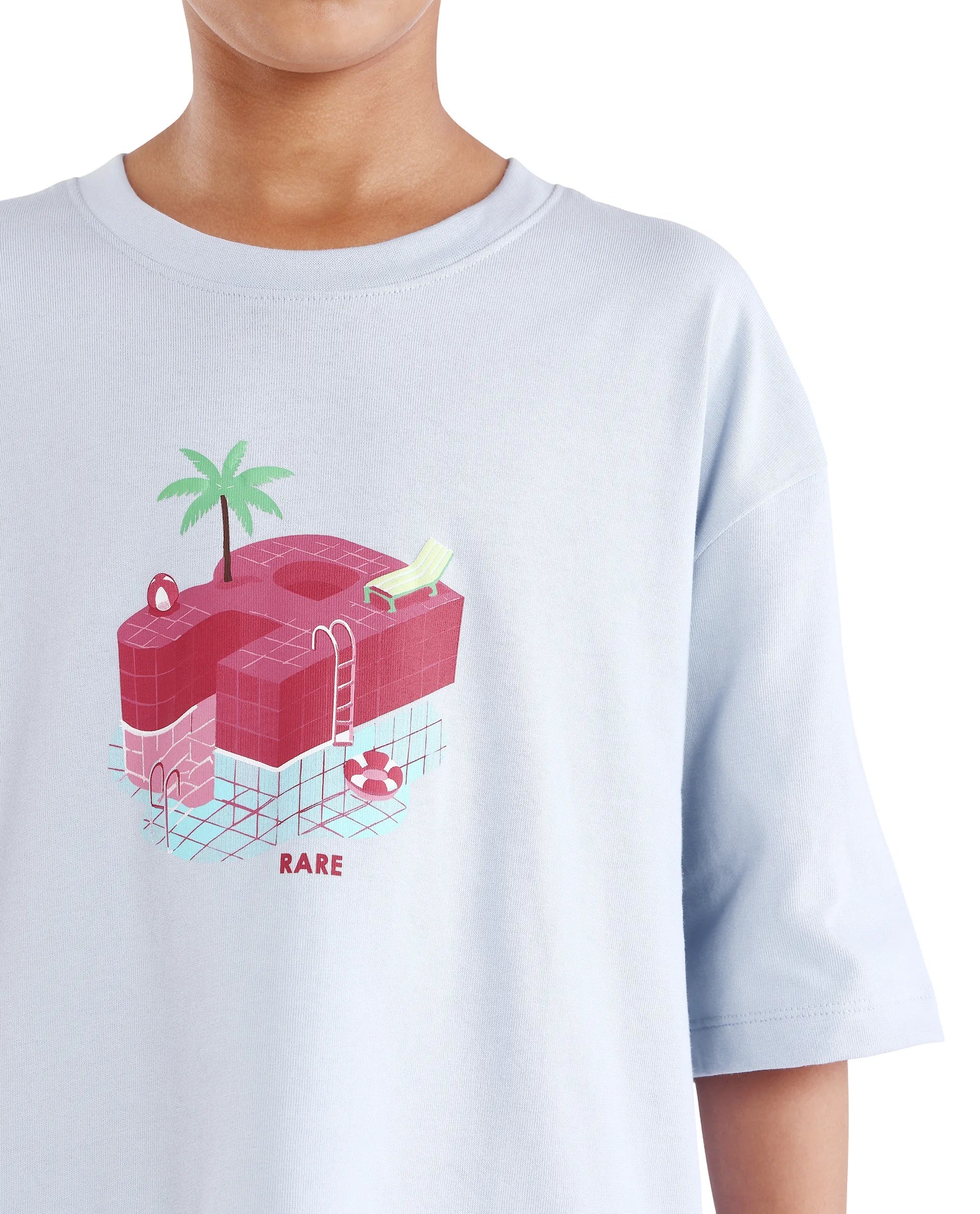 Boys Light Purple Oversized Cotton T-Shirt
