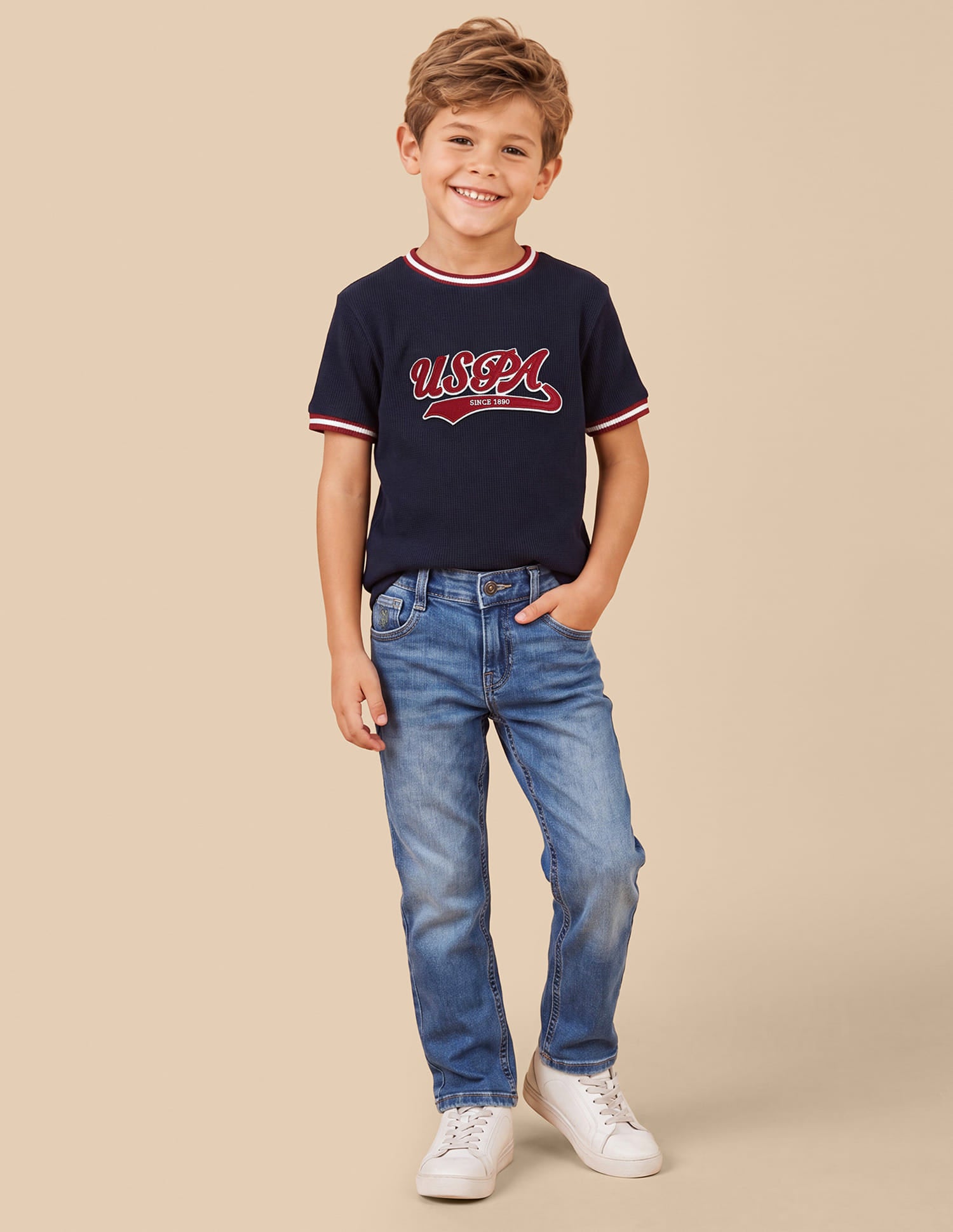 Boys Mid Blue Stretchable Bootcut Jeans