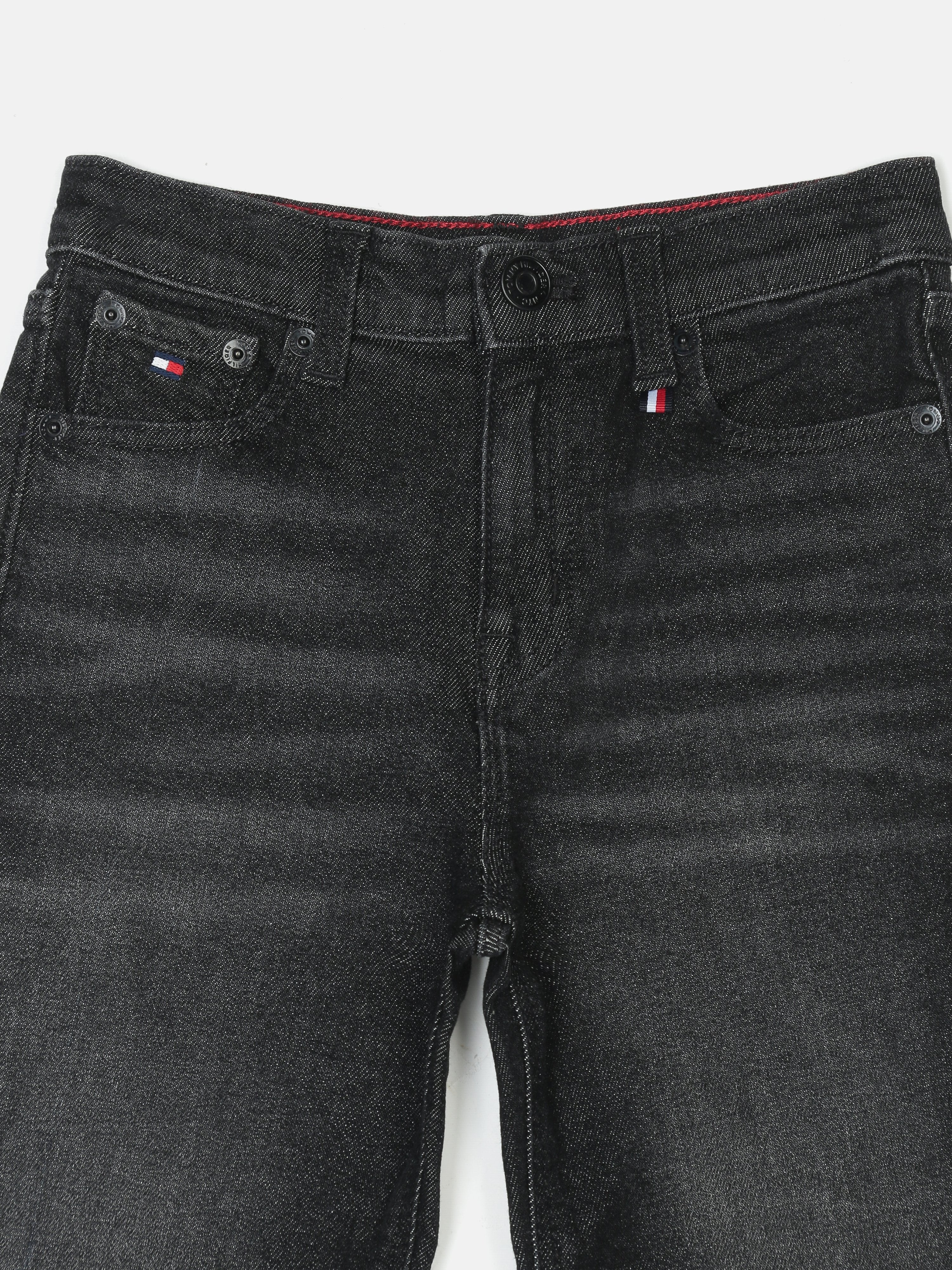Boys Grey Faded Printed Relaxed Fit Casual Denim