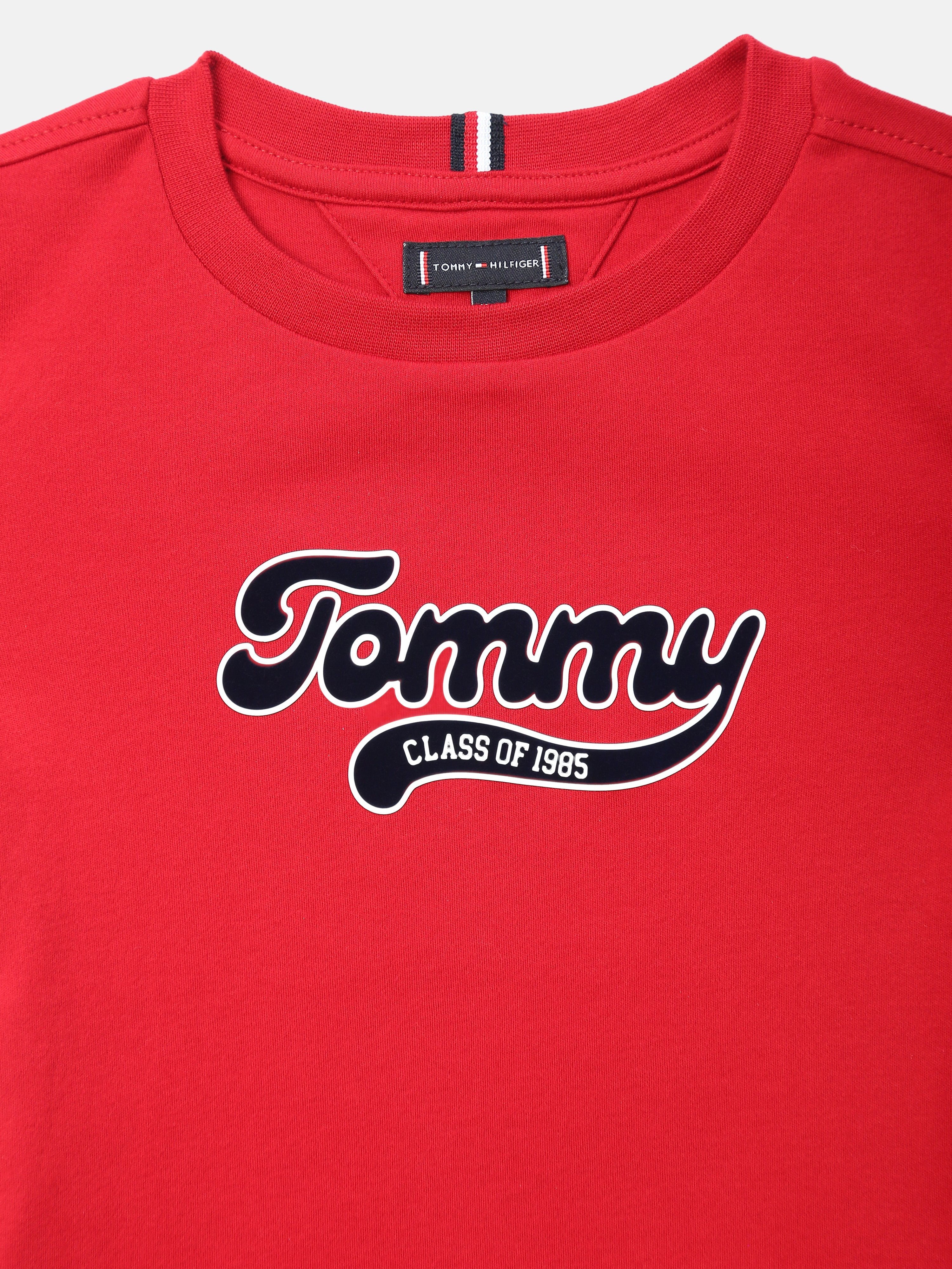 Girls Red Logo Regenerative Cotton Casual Knit Top