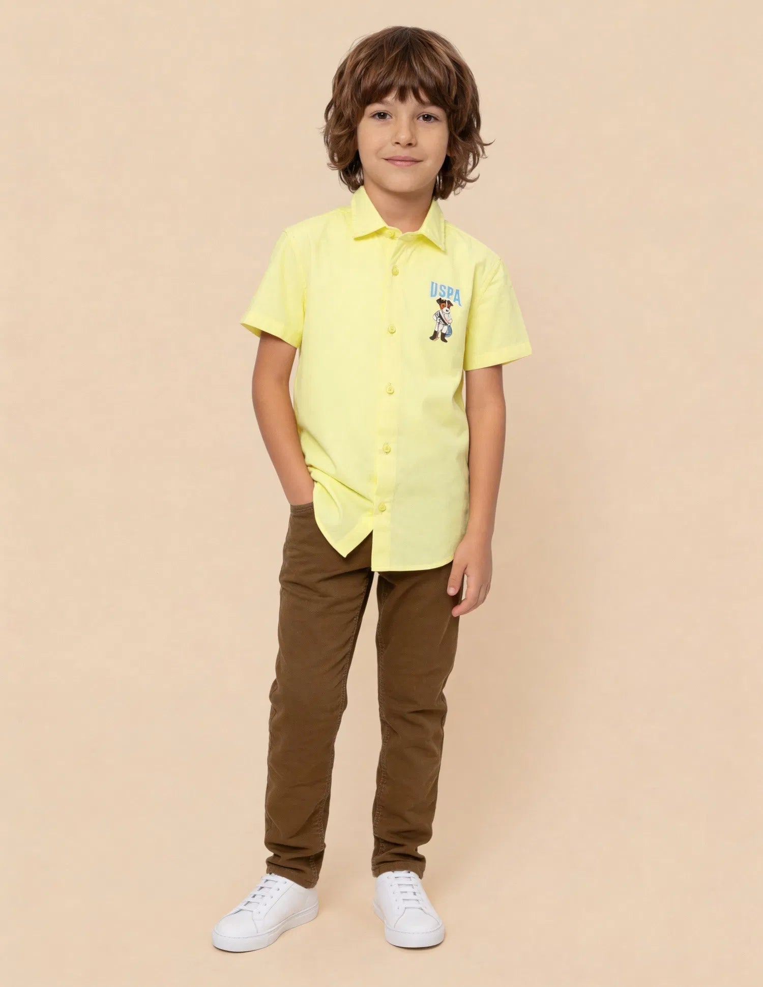 Boys Graphic Brand Printed Cotton Shirt – Regular Fit