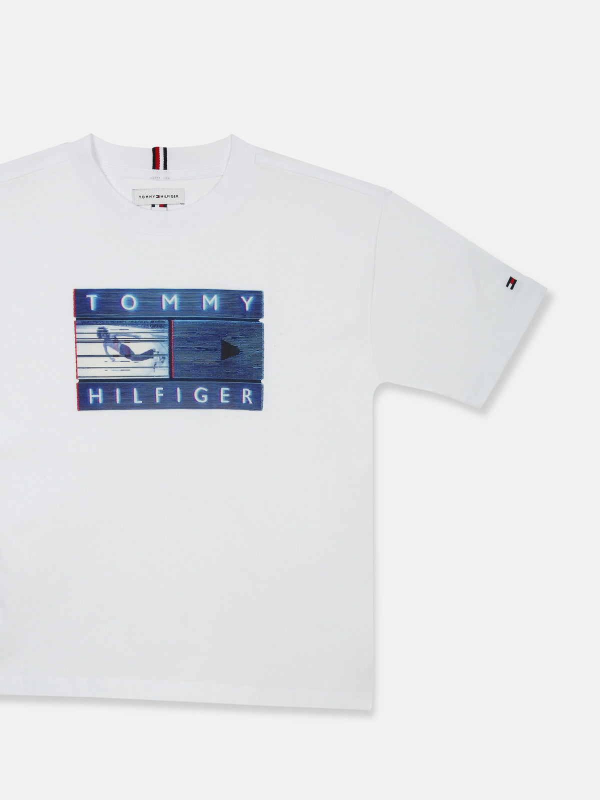 Graphic White Regenerative Cotton T-Shirt for Boys