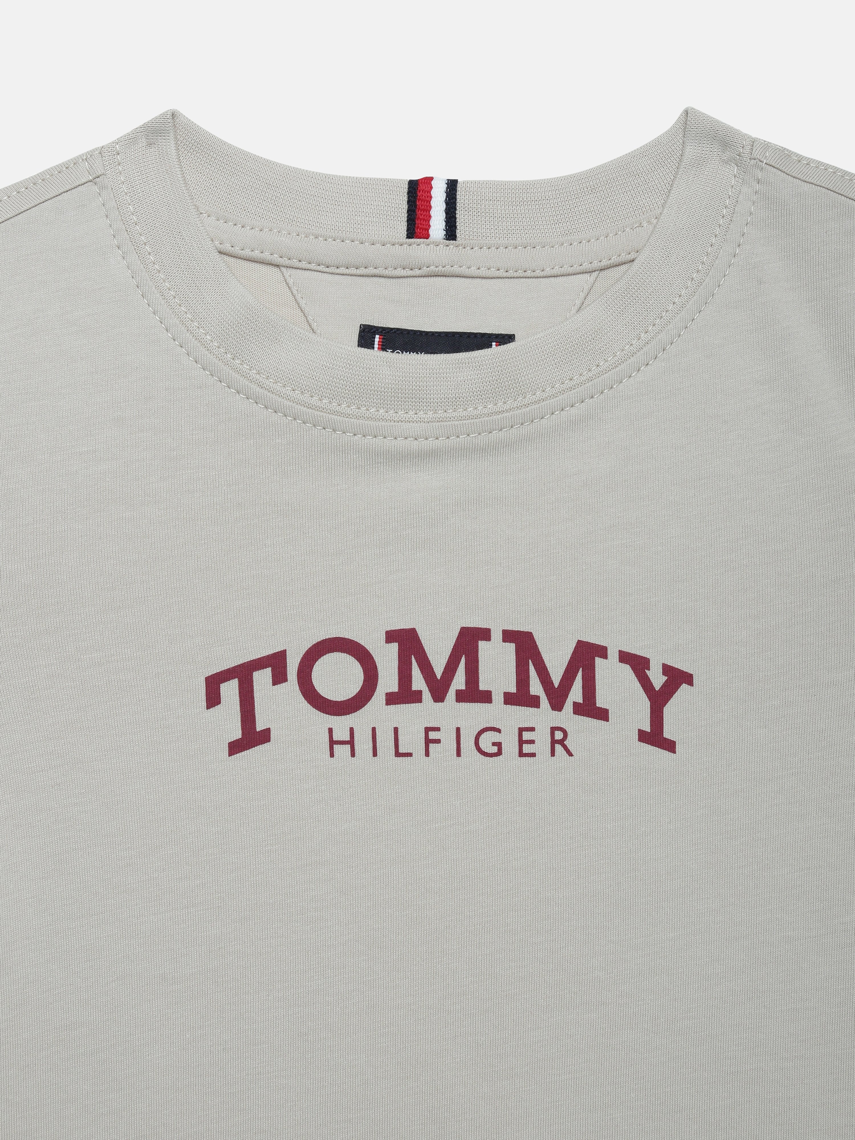 Boys Beige Casual Print Cotton T-Shirt