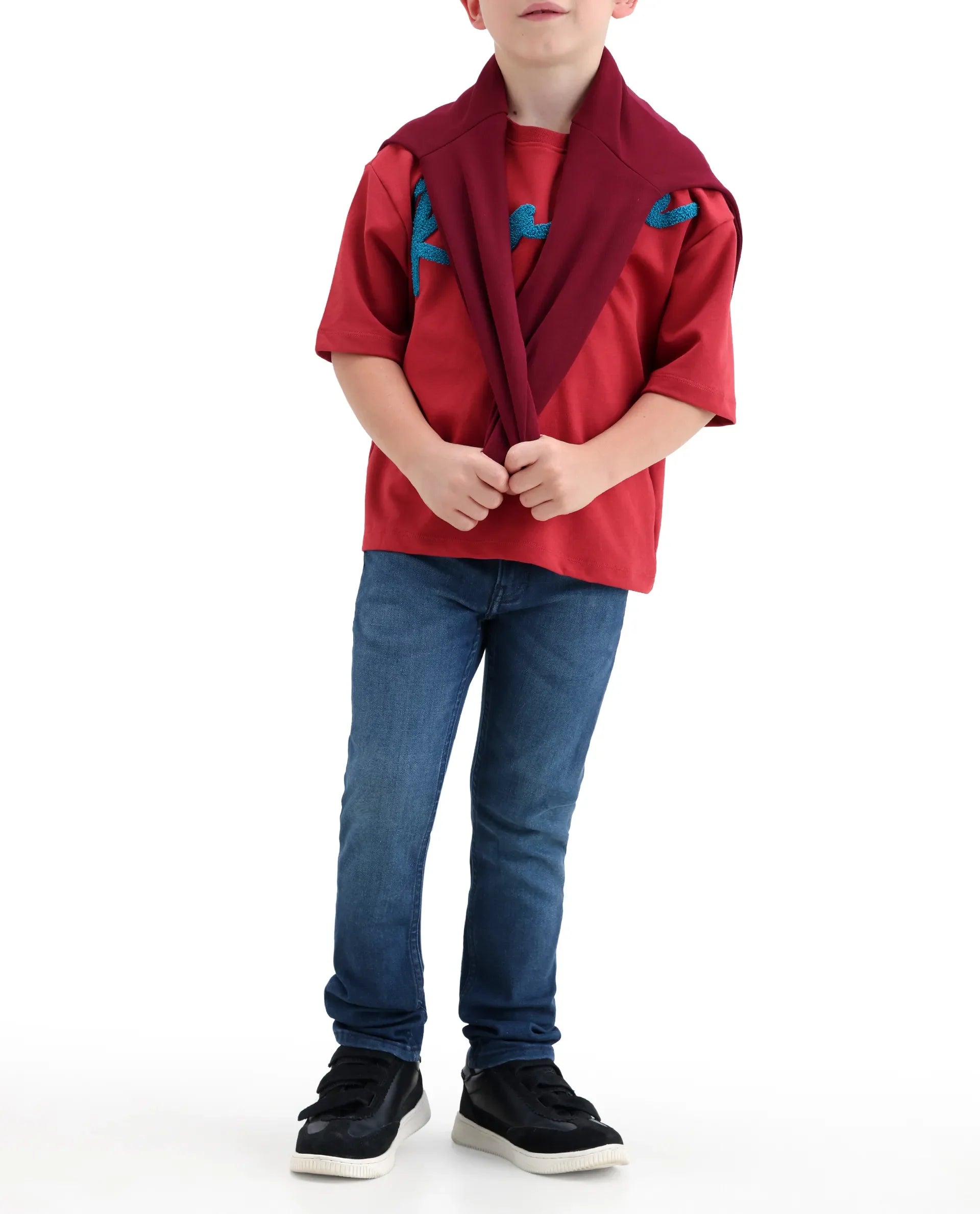 Rare Ones Boys Blue Slim Fit Cotton Blend Jeans