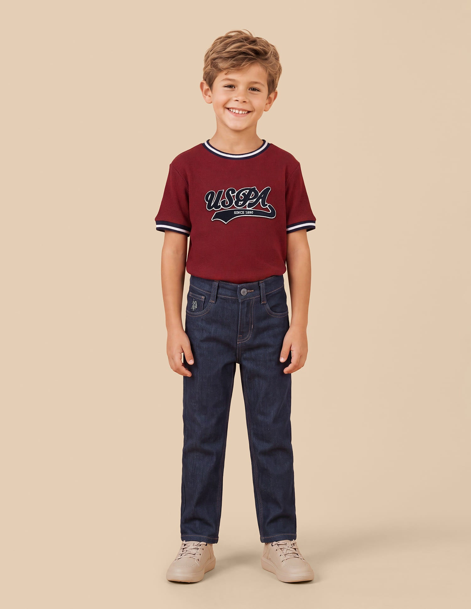Boys Dark Blue Rinsed Baggy Fit Jeans