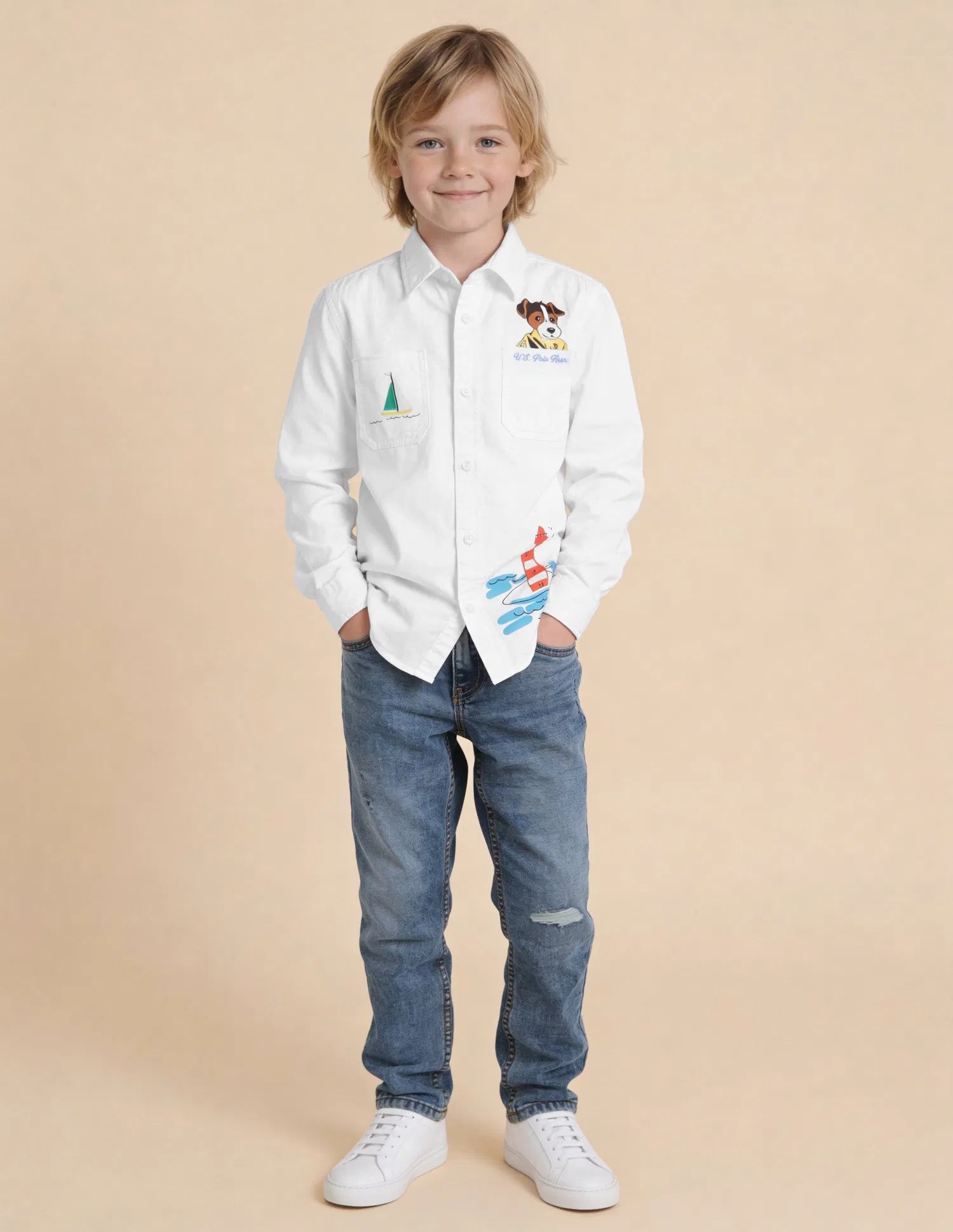 Boys Graphic Printed Cotton Shirt – Regular Fit Casual Wear
