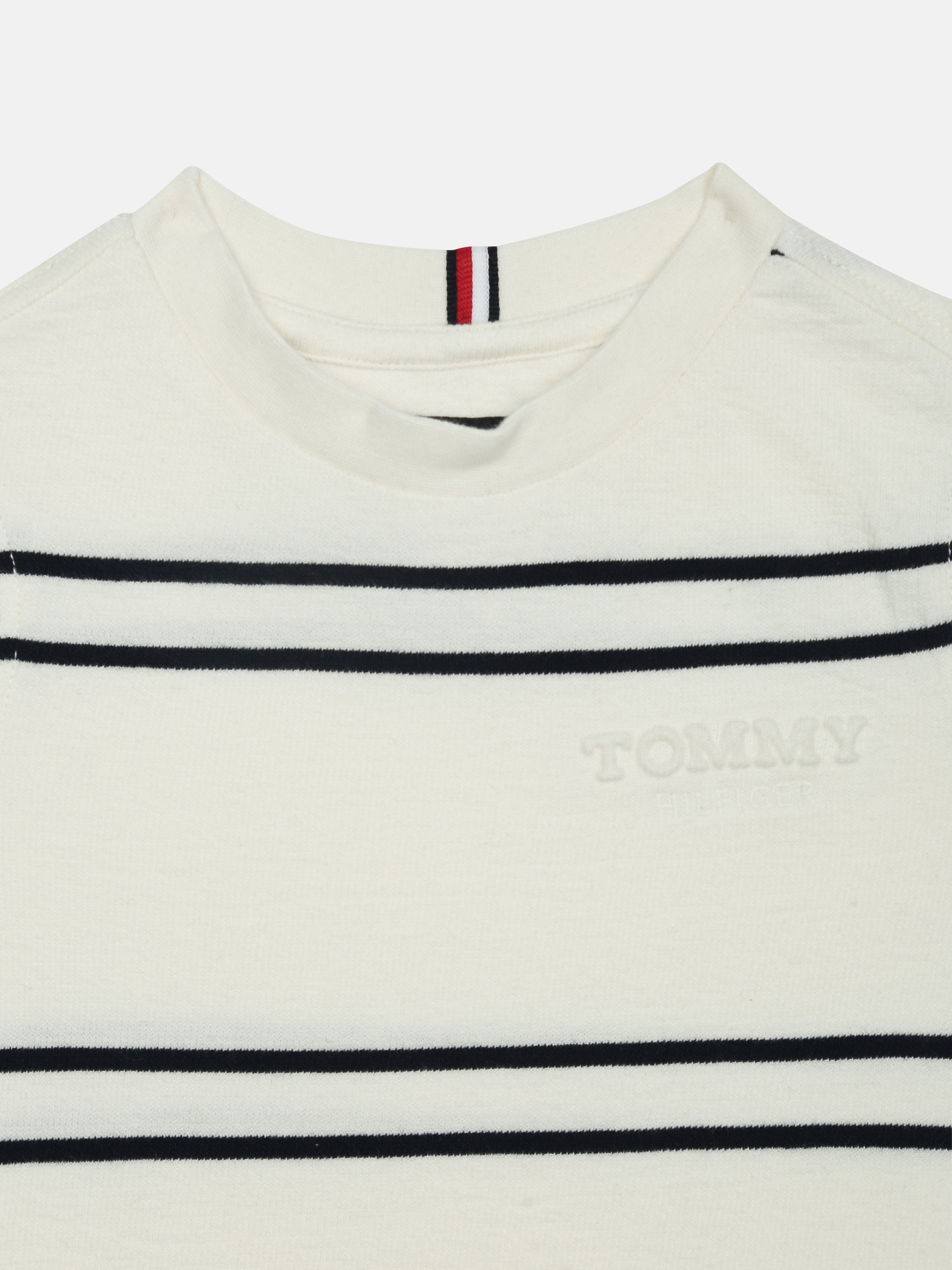 Boys White Signature Embroidered Cotton T-Shirt
