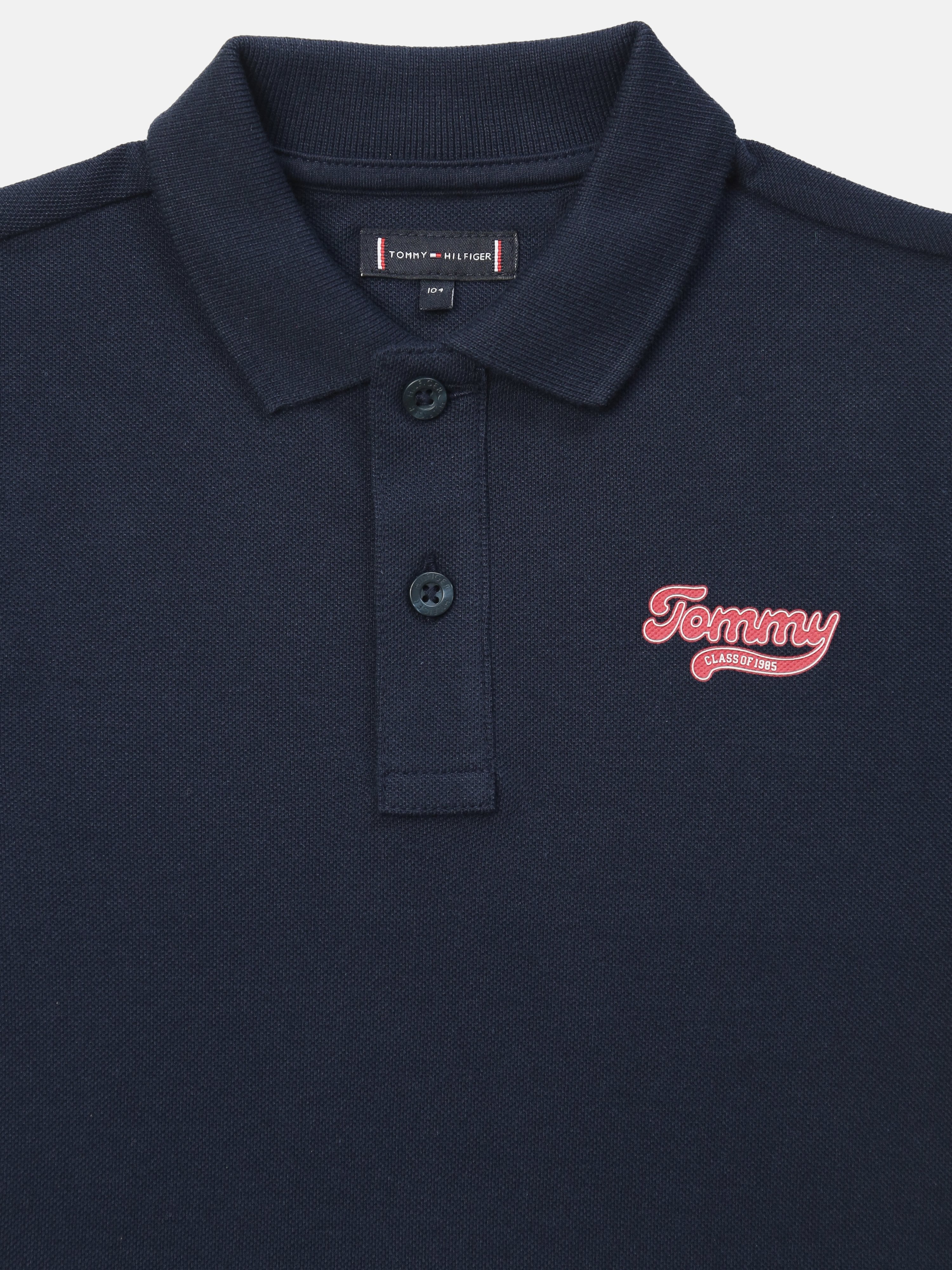 Boys Navy Solid Cotton Polo T-Shirt