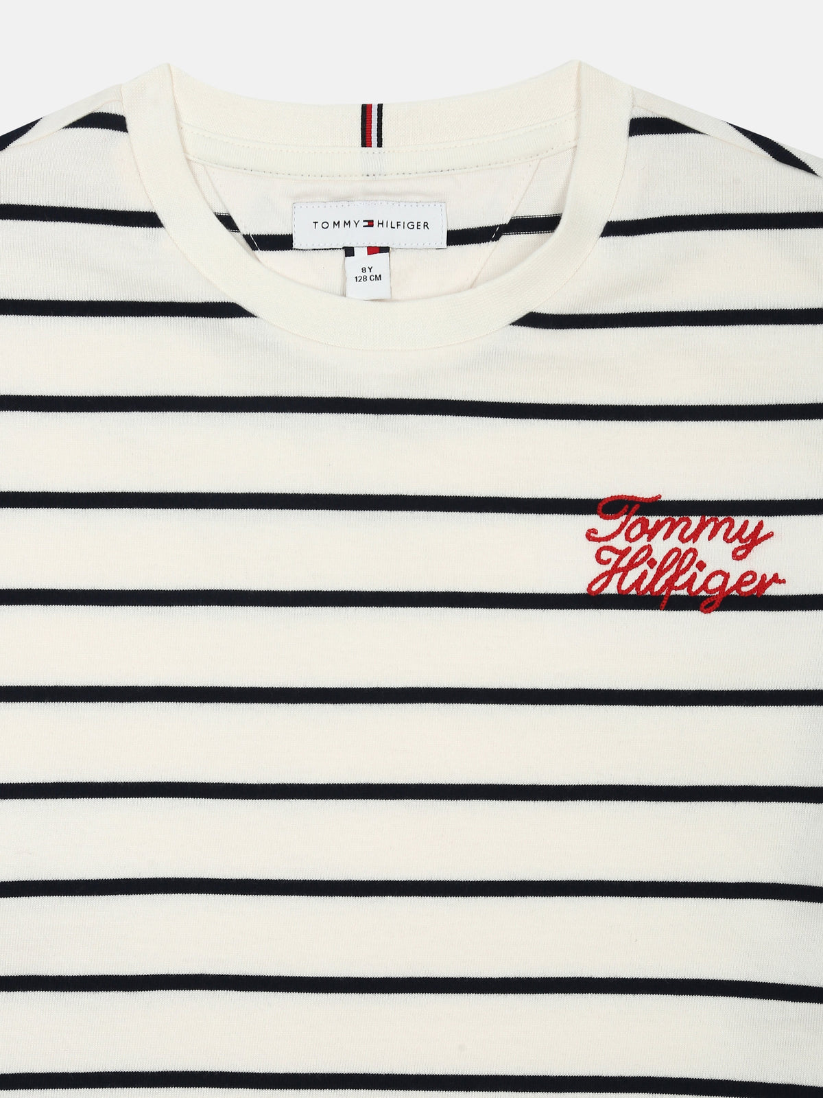 Striped Logo T-Shirt for Girls White