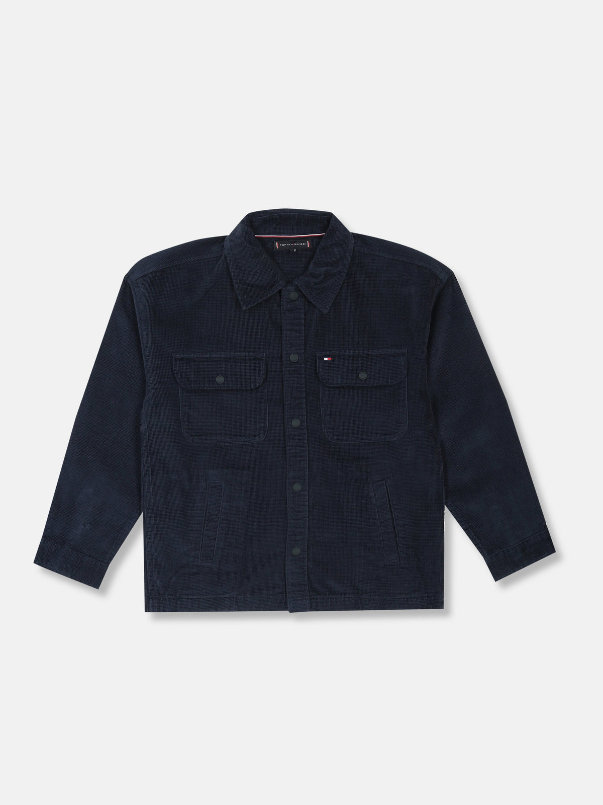 Boys Embroidered Logo Relaxed Fit Shirt Dark Night Navy