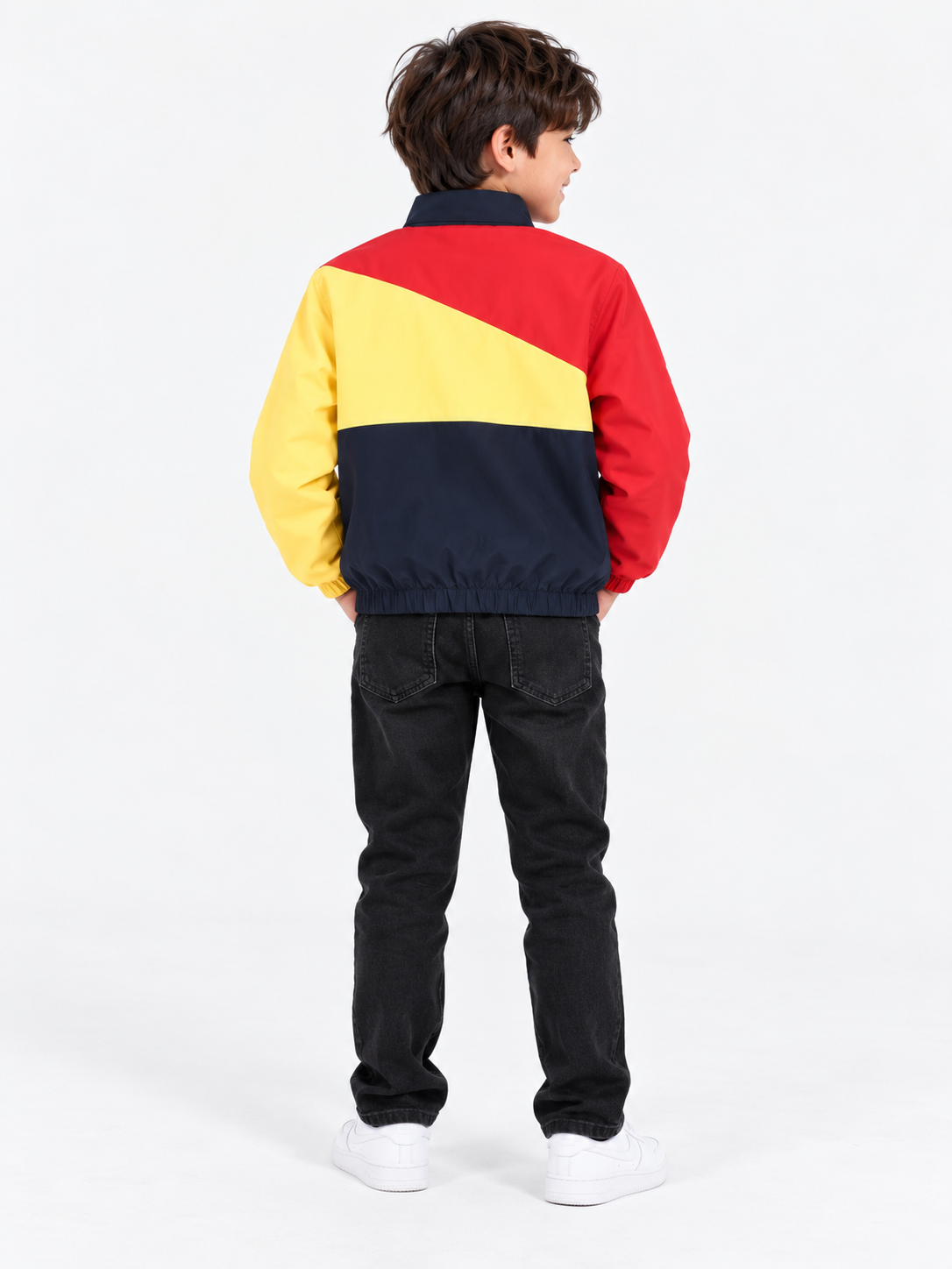 Boys Colorblock Jacket Dark Night Navy Colourblock