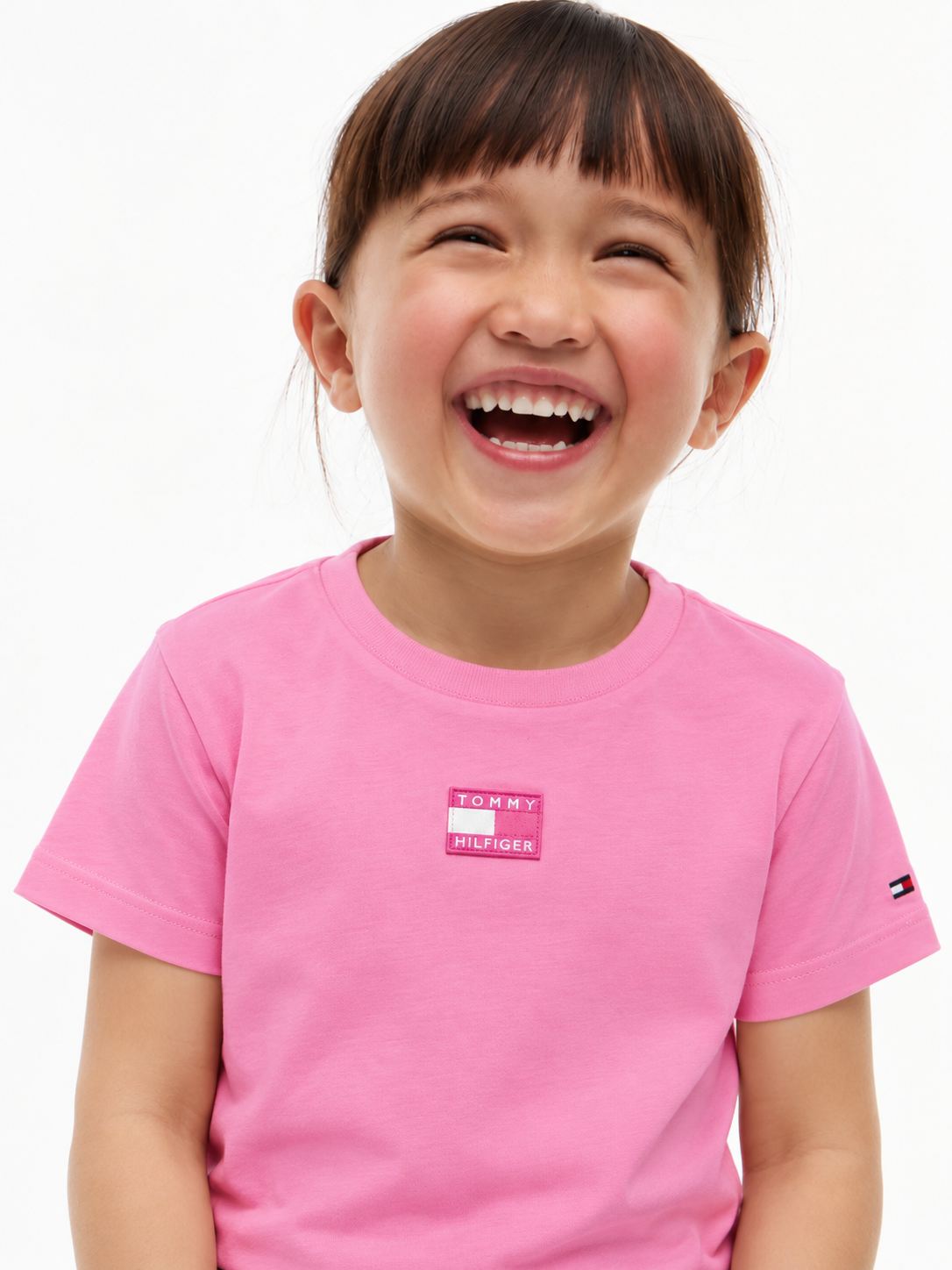 Girls Logo Relaxed Fit Cotton T-Shirt Pink Daisy