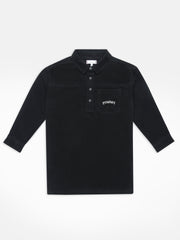 Girls Black Solid Cotton Shirt