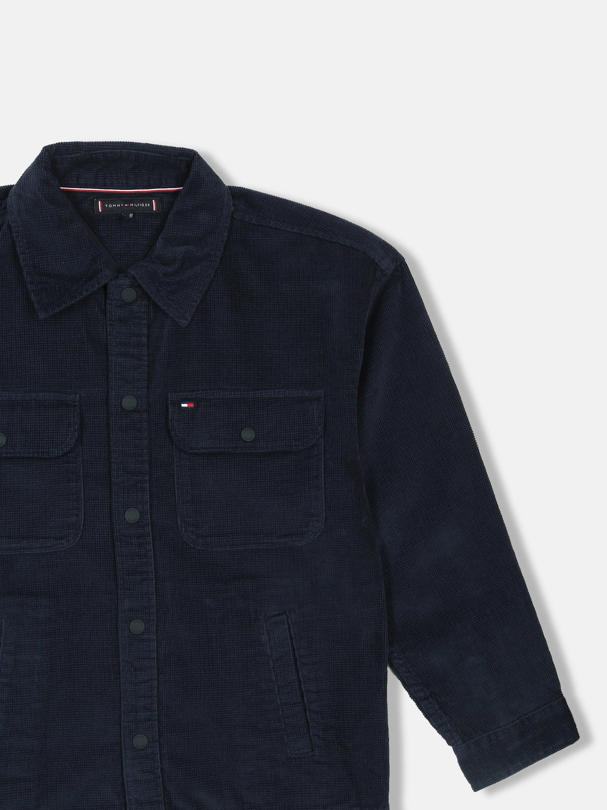 Boys Embroidered Logo Relaxed Fit Shirt Dark Night Navy