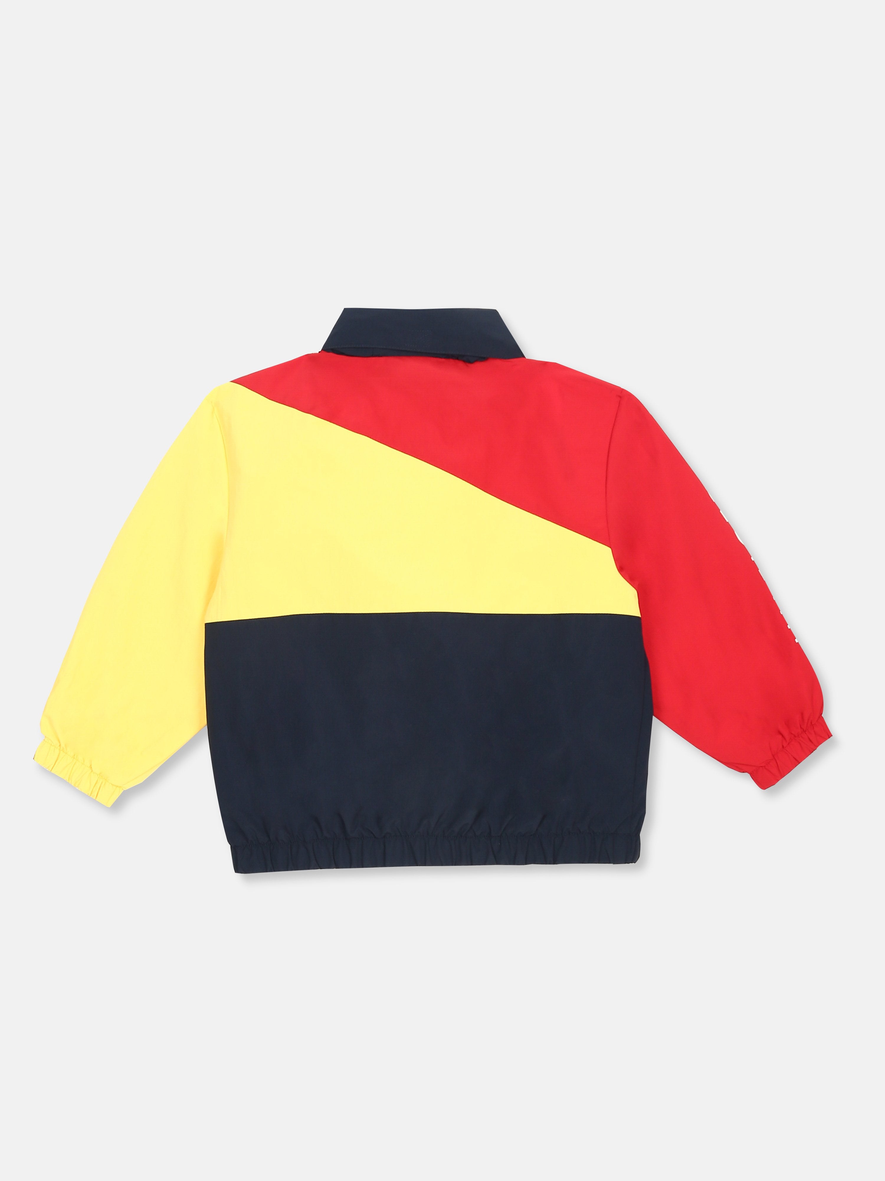 Colorblock Navy Recycled Nylon Track Jacket for Boys