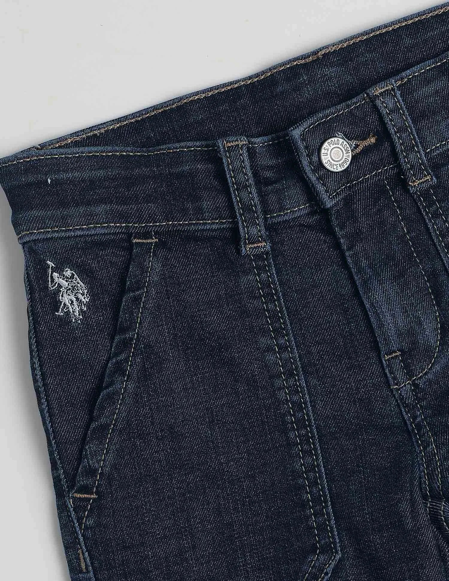Boys Blue Cotton Blend Mid Rise Slim Fit Jeans