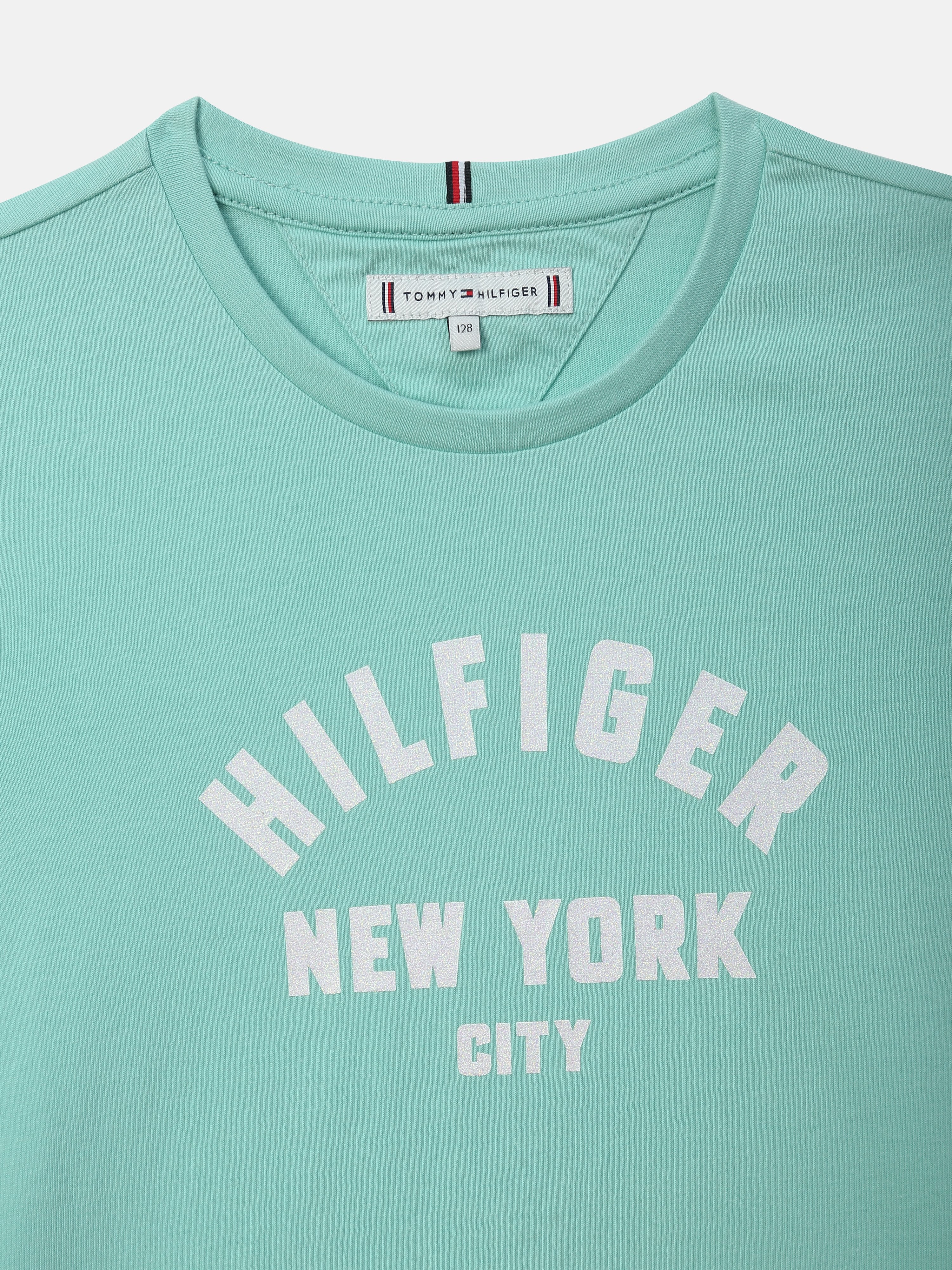 Girls Green Printed Regenerative Cotton Knit Top