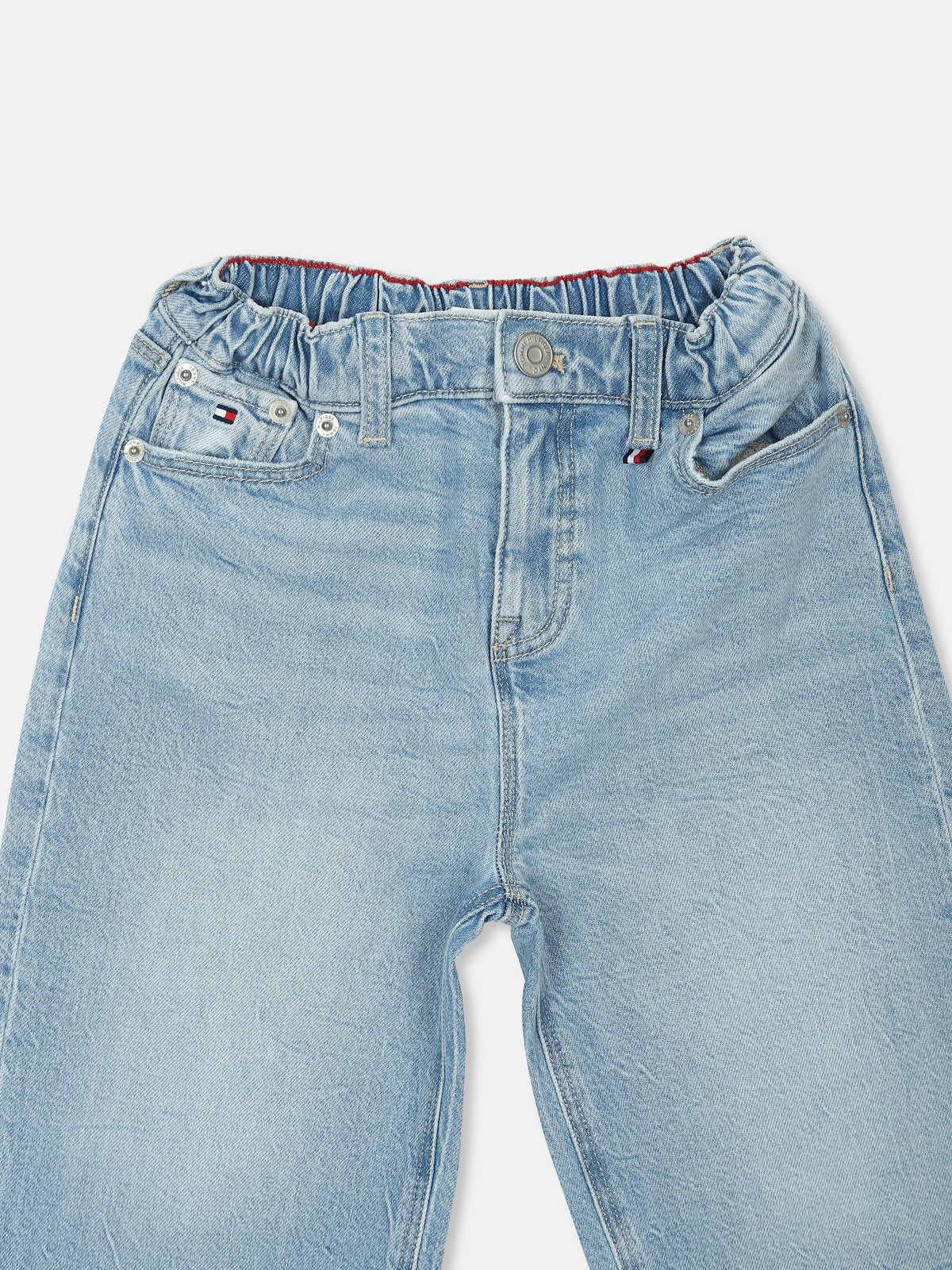 Boys Light-Wash Wide Leg Fit Mid Rise Jeans Denim Light