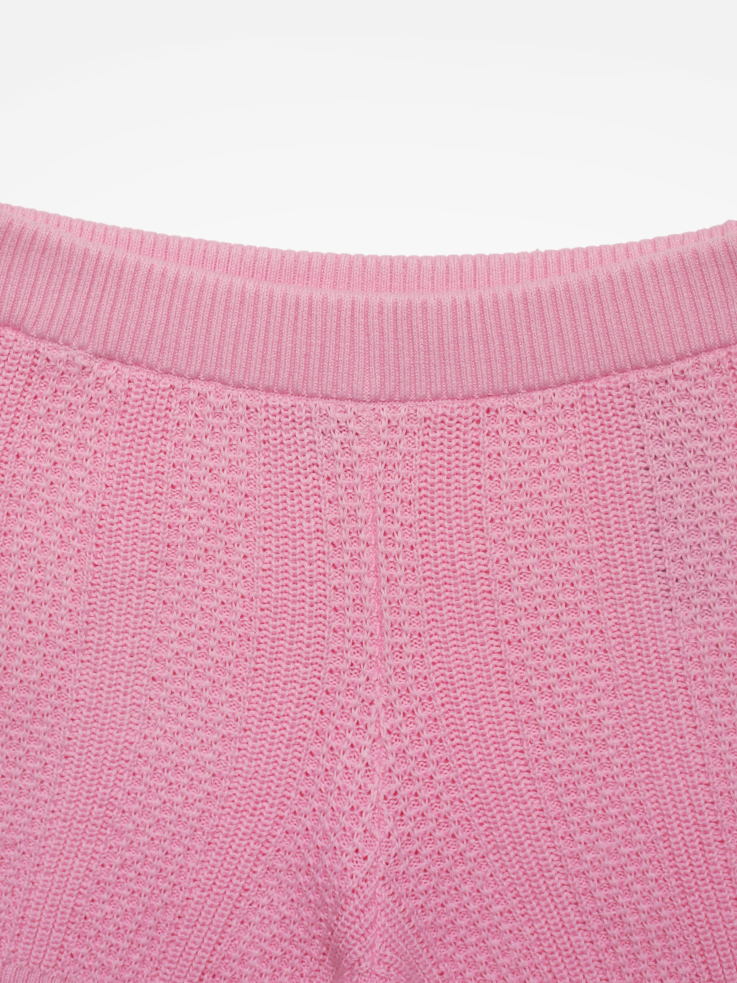 Girls Pink Elasticated Waist Knit Pants