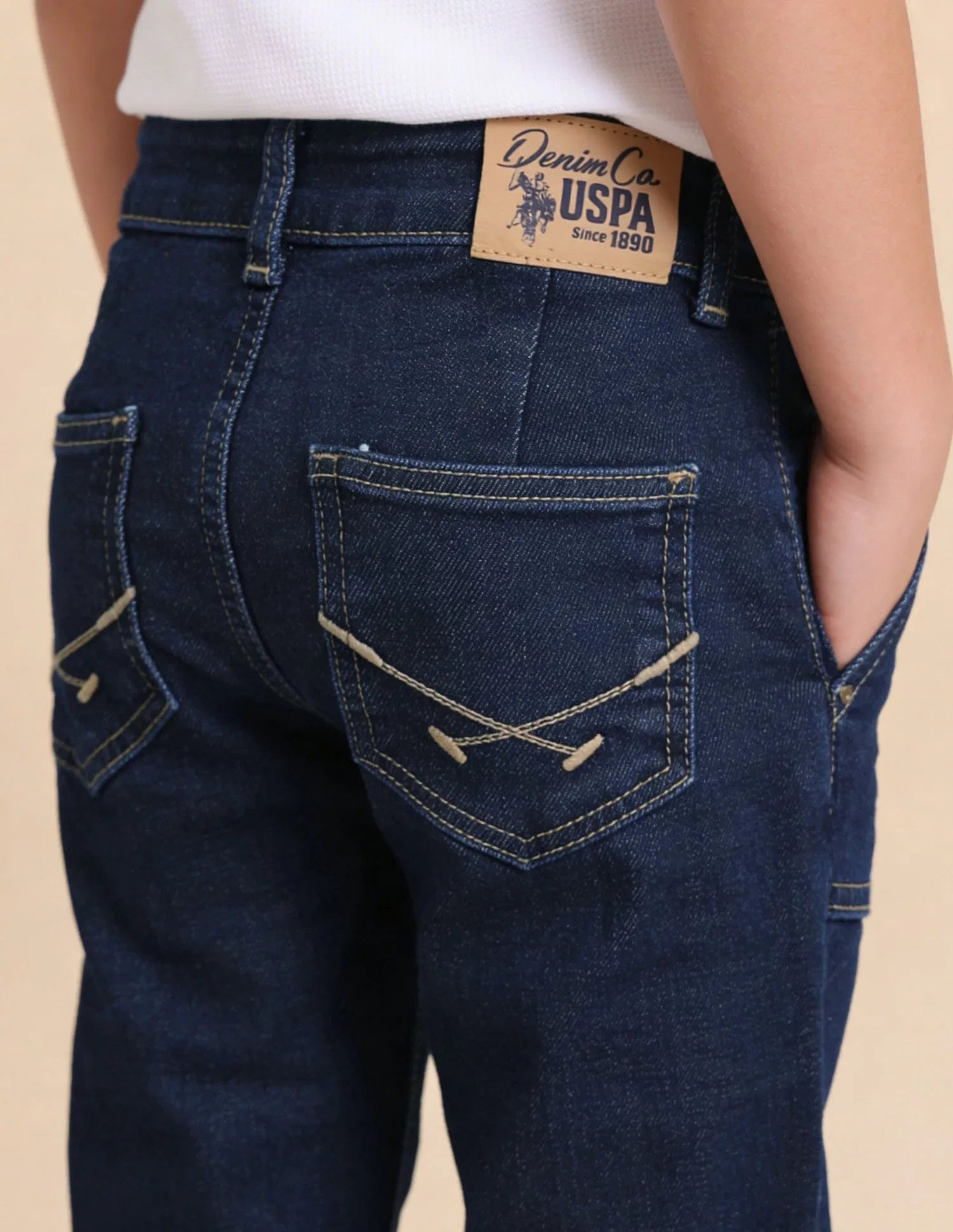 Boys Blue Cotton Blend Mid Rise Slim Fit Jeans
