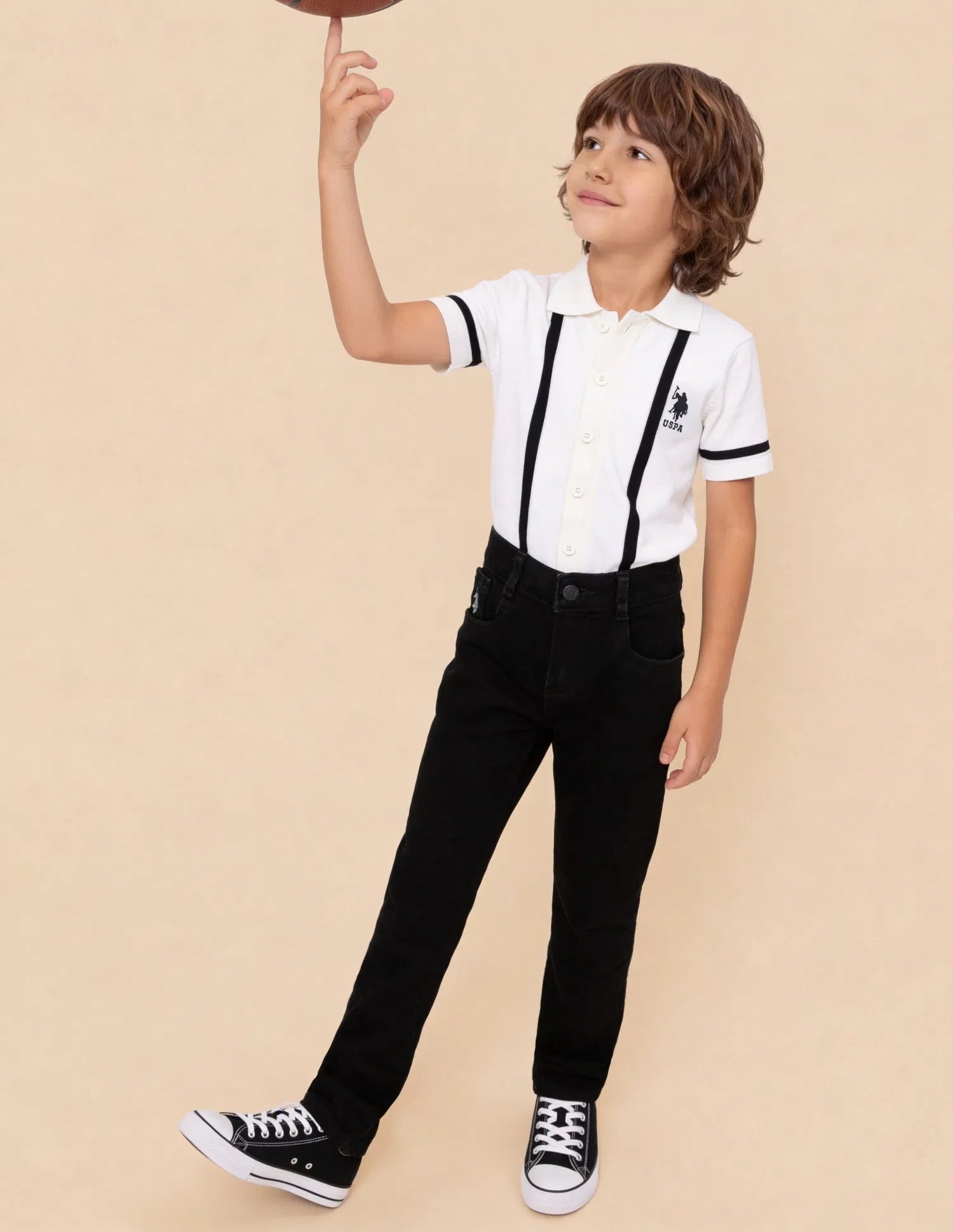 Boys Black Cotton Blend Mid Rise Slim Fit Jeans