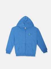 Boys Solid Regular Fit Cotton Sweatshirt Copenhagen Blue