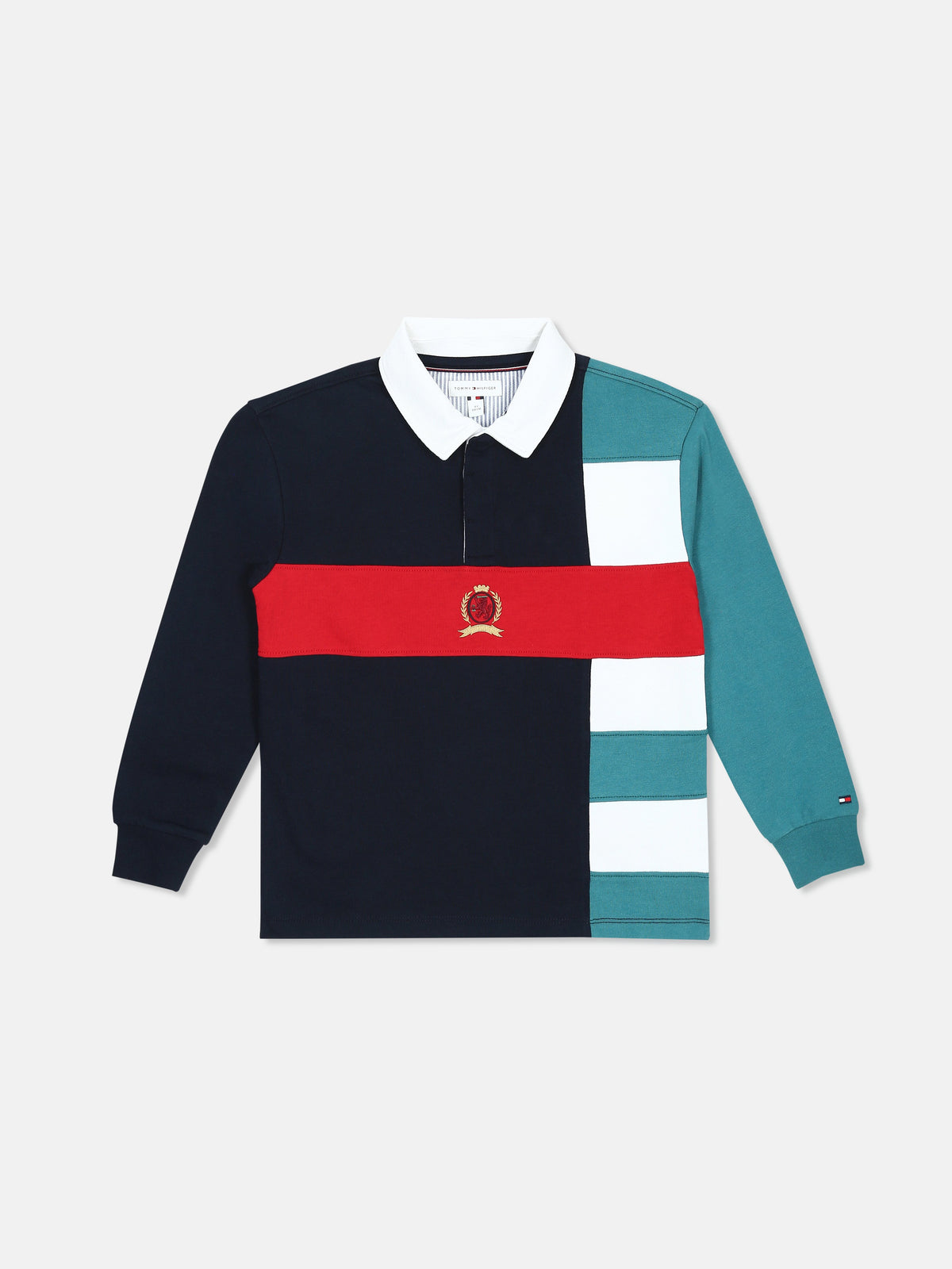 Striped Navy Blue Regenerative Cotton Polo T-Shirt for Boys