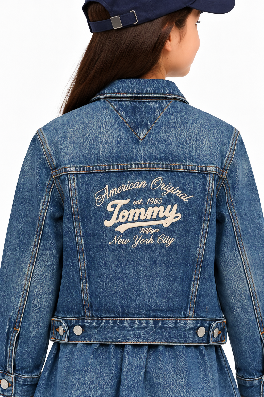 Girls Regular Fit Spread Collar Denim Jacket Islandblue