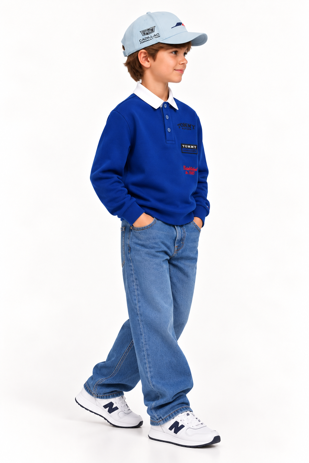 Boys Embroidered Logo Regular Fit Polo T-Shirt Majesty Blue