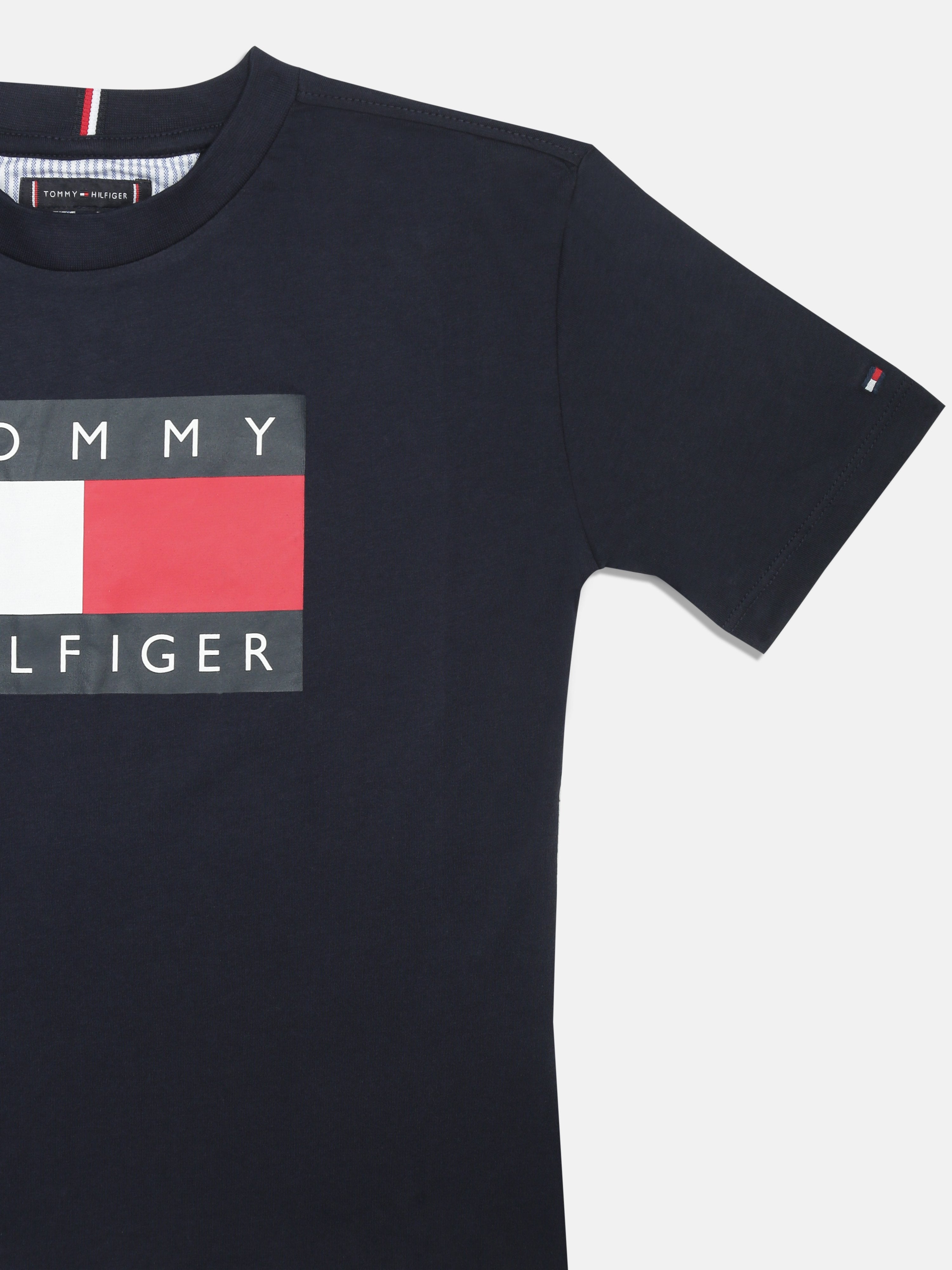 Boys Dark Night Navy Logo Cotton Regular Fit T-Shirt