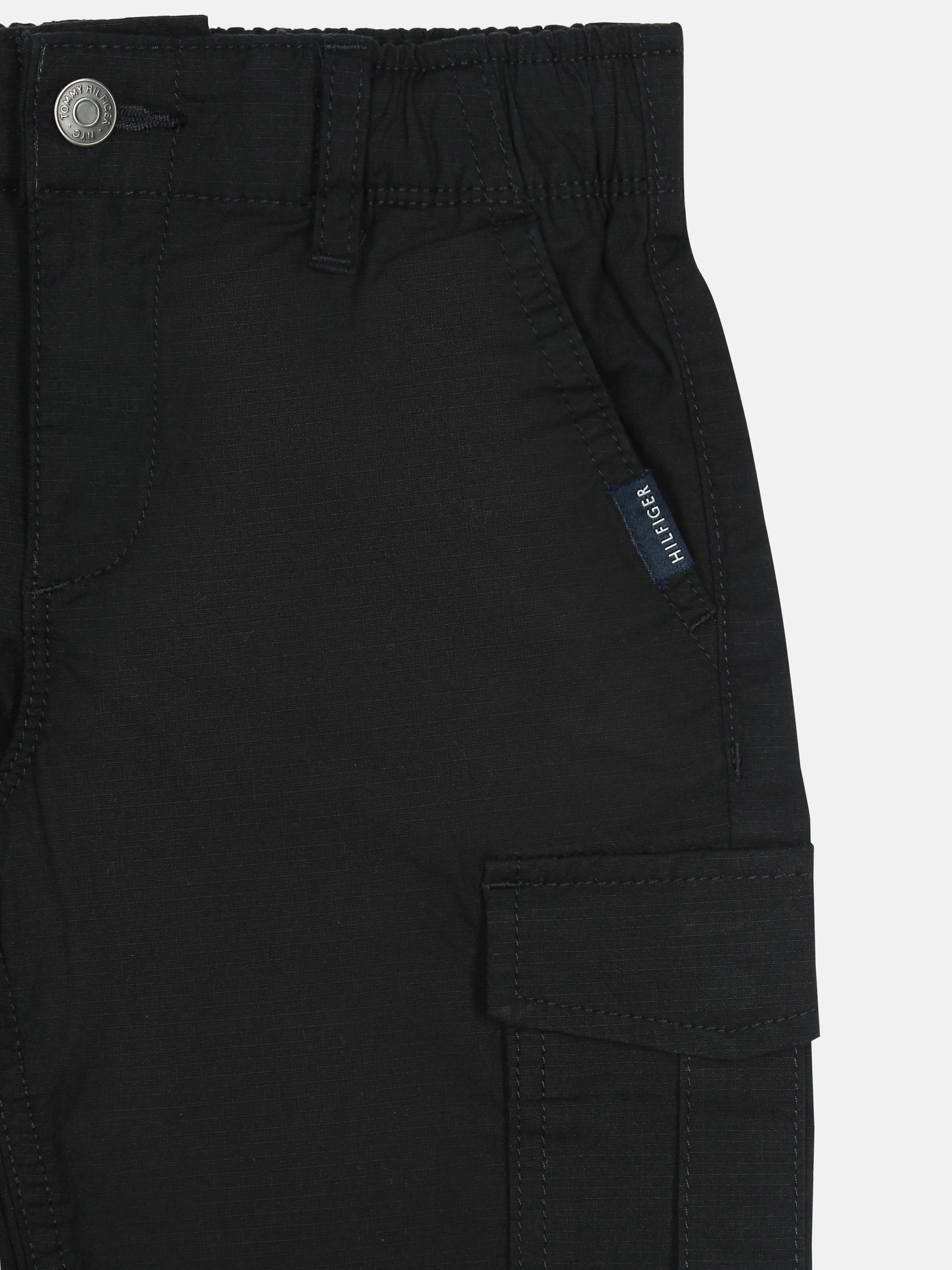 Girls Black Straight Fit Cotton Blend Casual Bottom