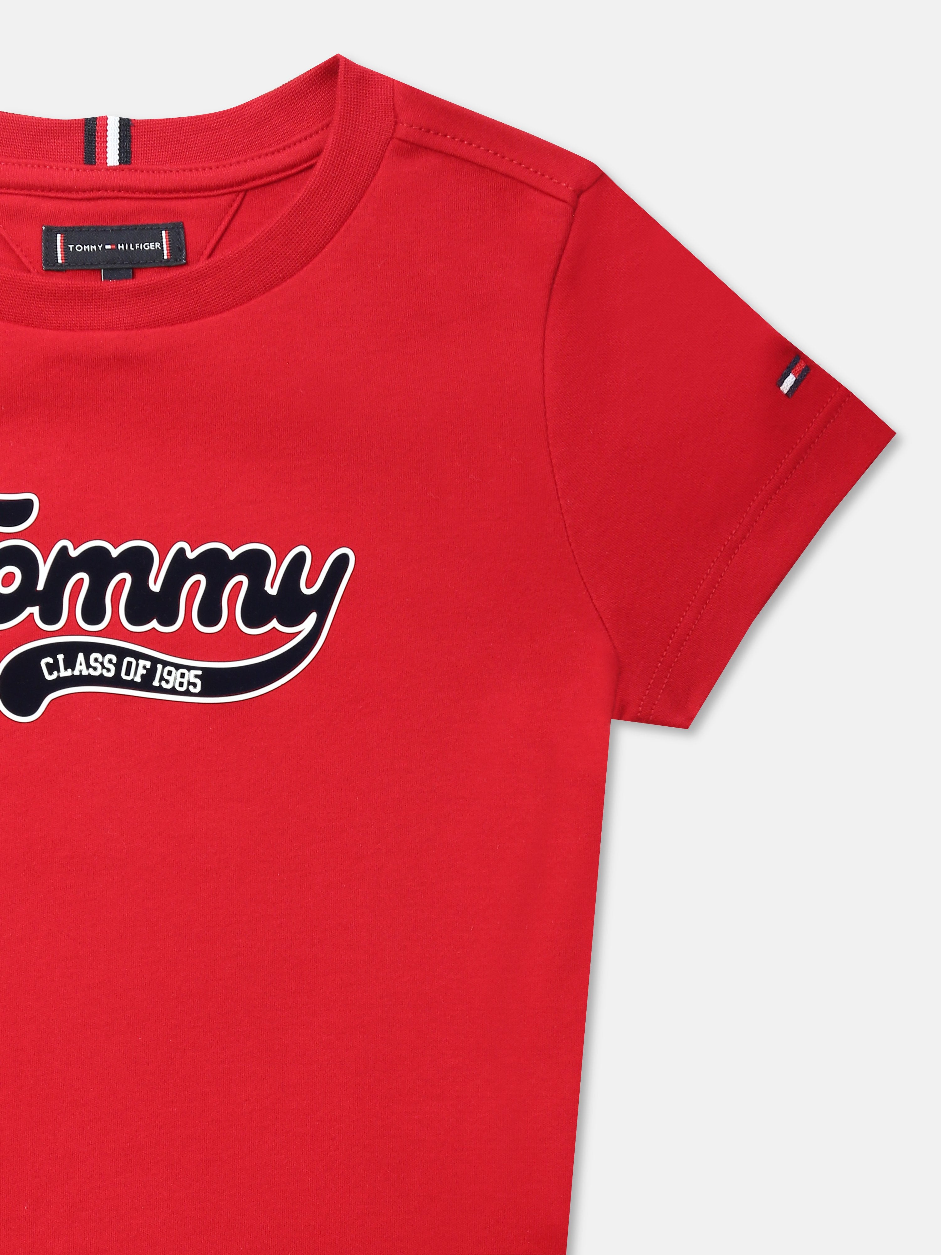 Girls Red Logo Regenerative Cotton Casual Knit Top