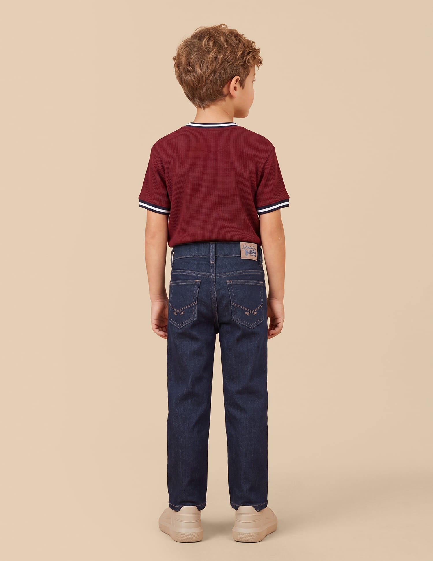 Boys Dark Blue Rinsed Baggy Fit Jeans